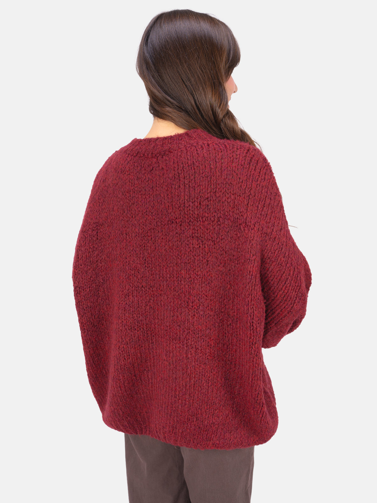 Strick Pullover aus Woll-Mix - Adelina in Schwarz #Farbe_Bordeaux