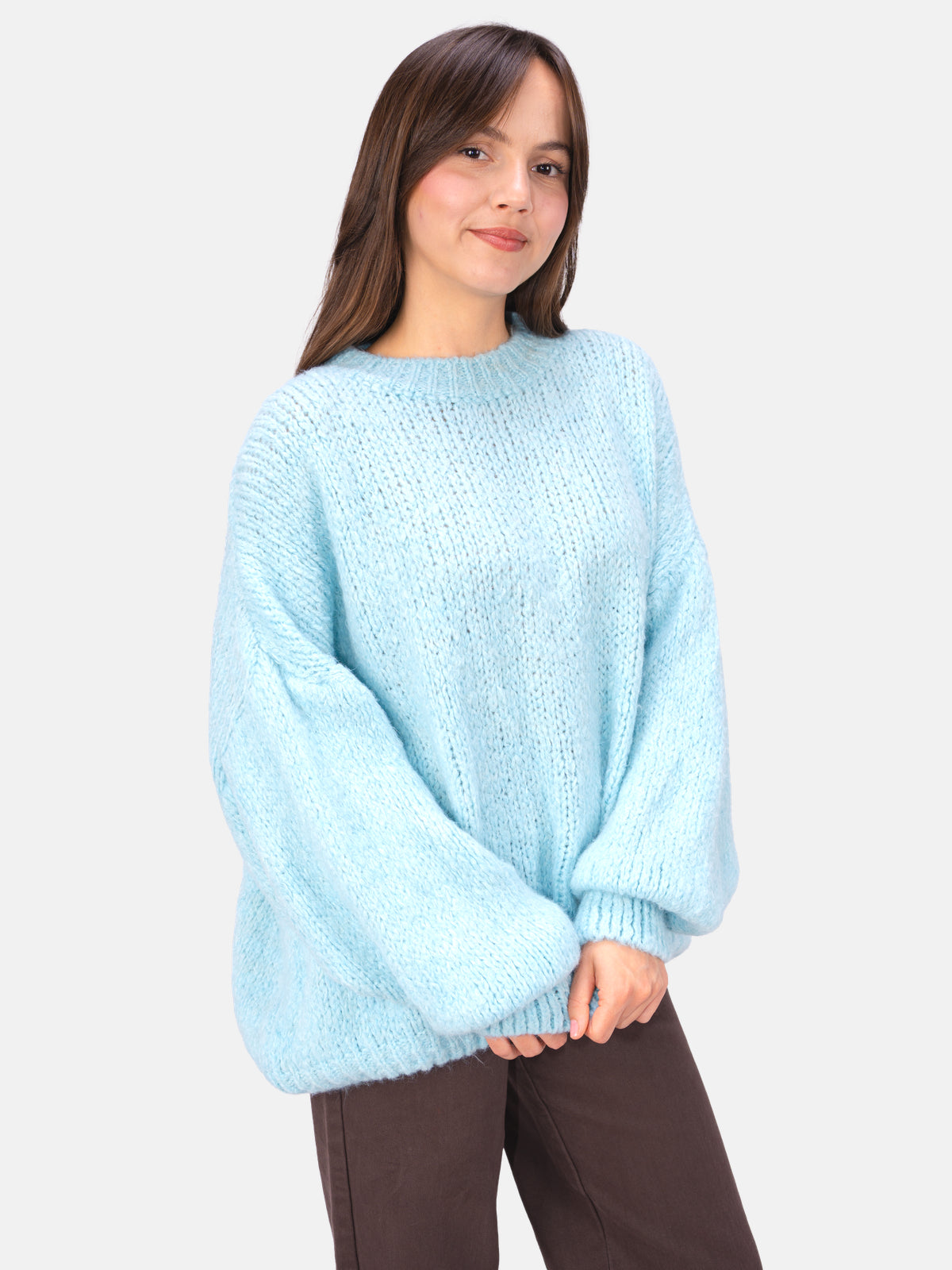 Strick Pullover aus Woll-Mix - Adelina in Schwarz #Farbe_Türkis
