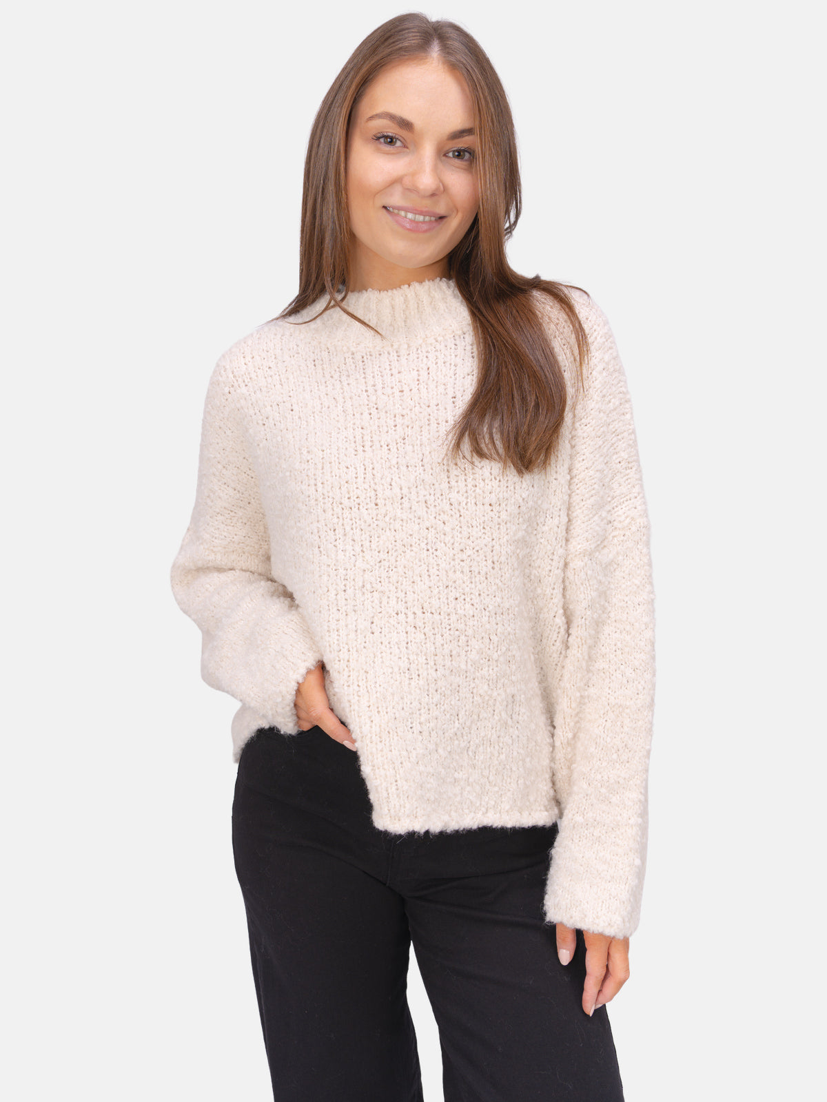 Strick Pullover aus Woll-Mix - Brooklyn in Creme #Farbe_Creme