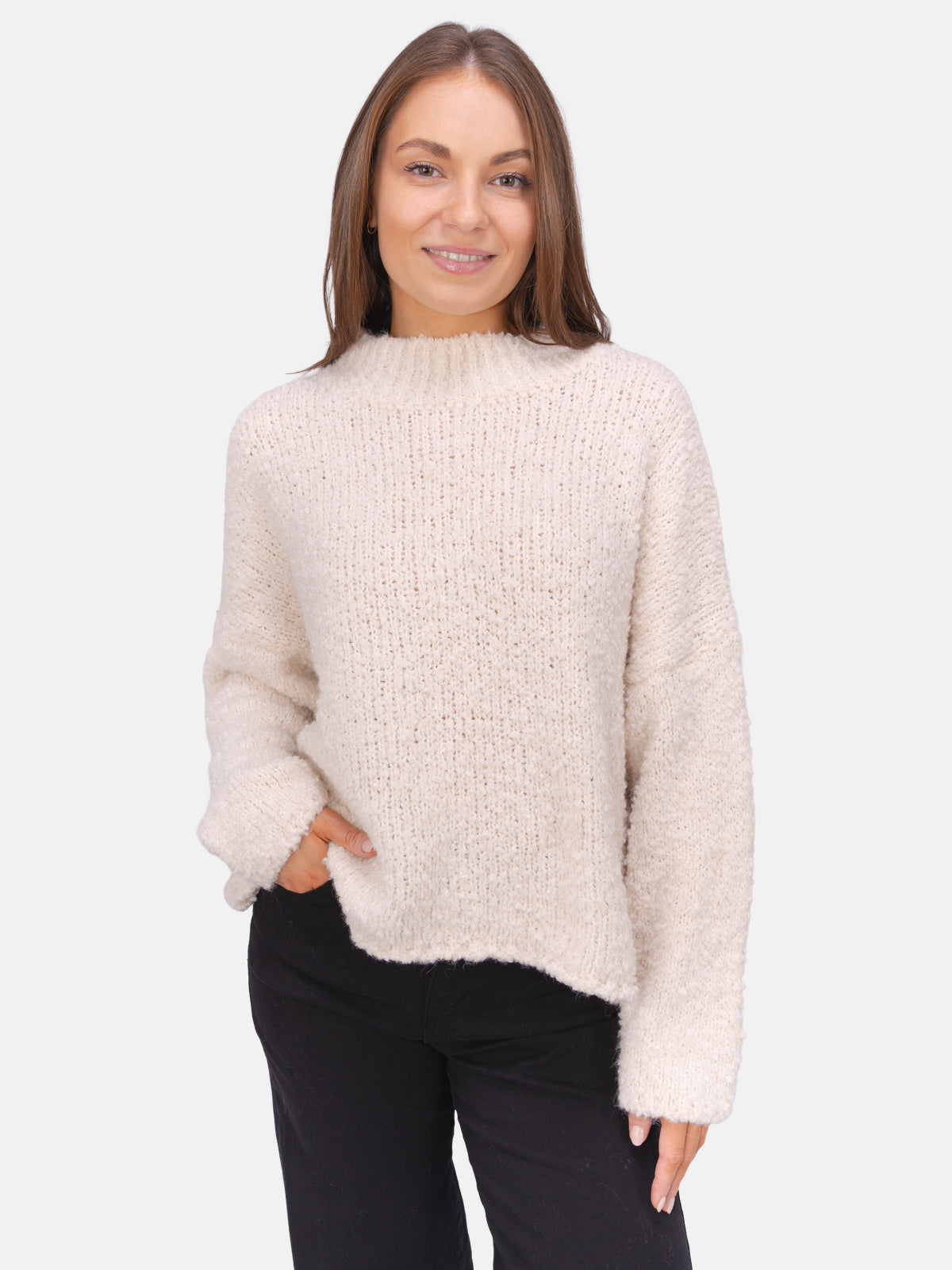 Strick Pullover aus Woll-Mix - Brooklyn in Creme #Farbe_Creme