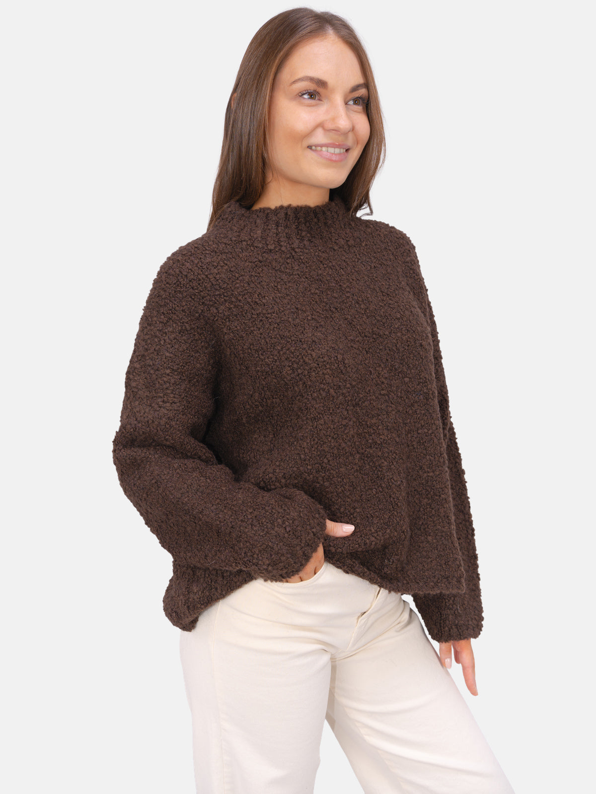 Strick Pullover aus Woll-Mix - Brooklyn in Mokka #Farbe_Mokka