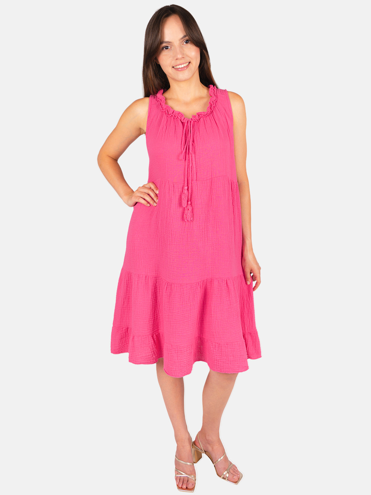 Musselin Kleid mit Tasseln - Buki
