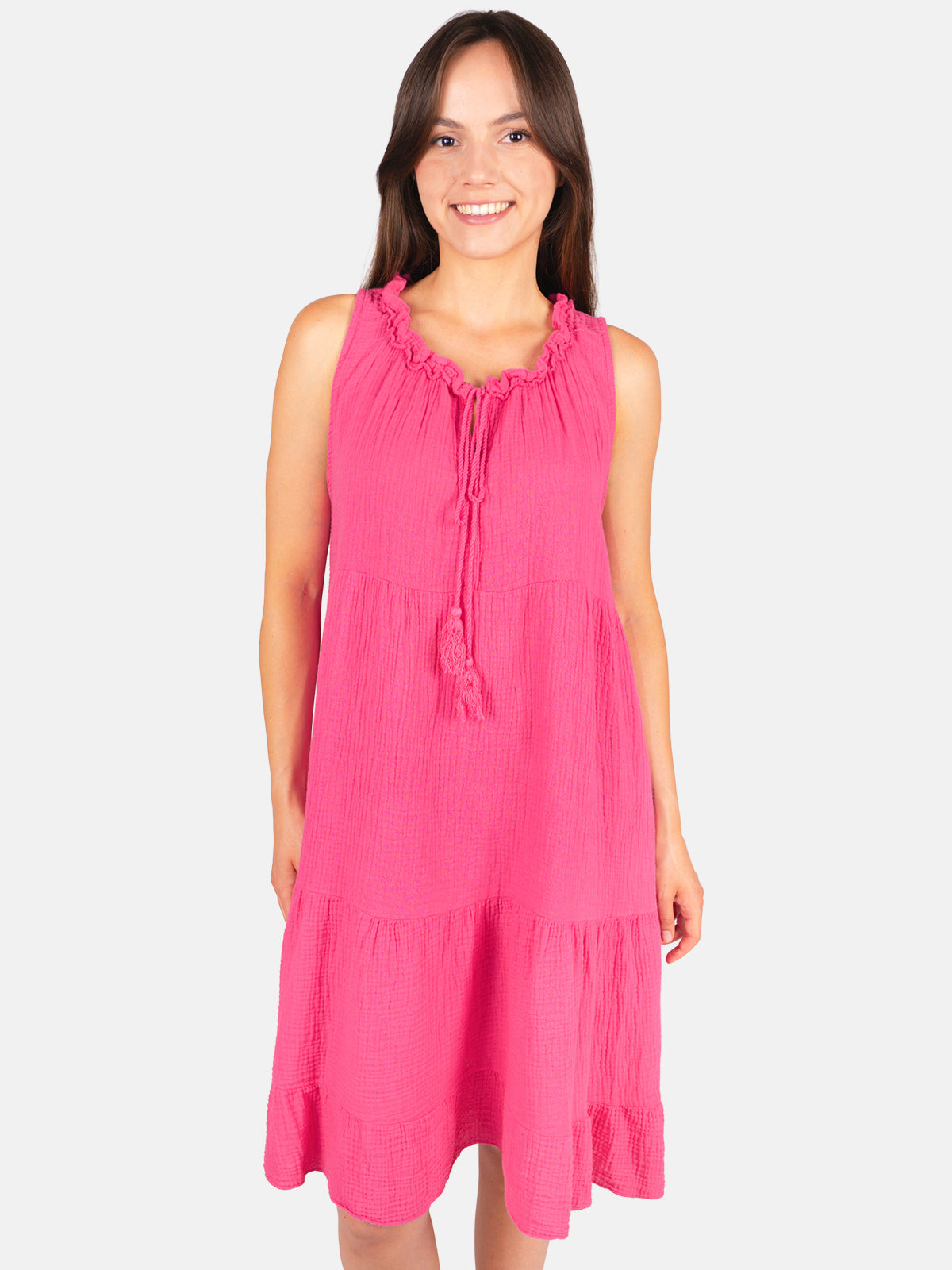 Musselin Kleid mit Tasseln - Buki