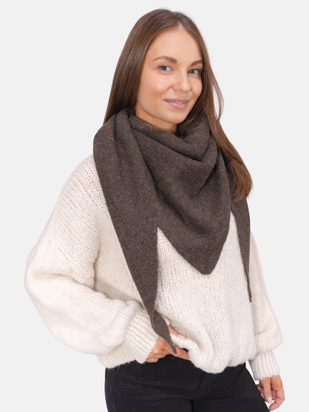 Dreieck Schal Dakota #Farbe_Dark Coffee