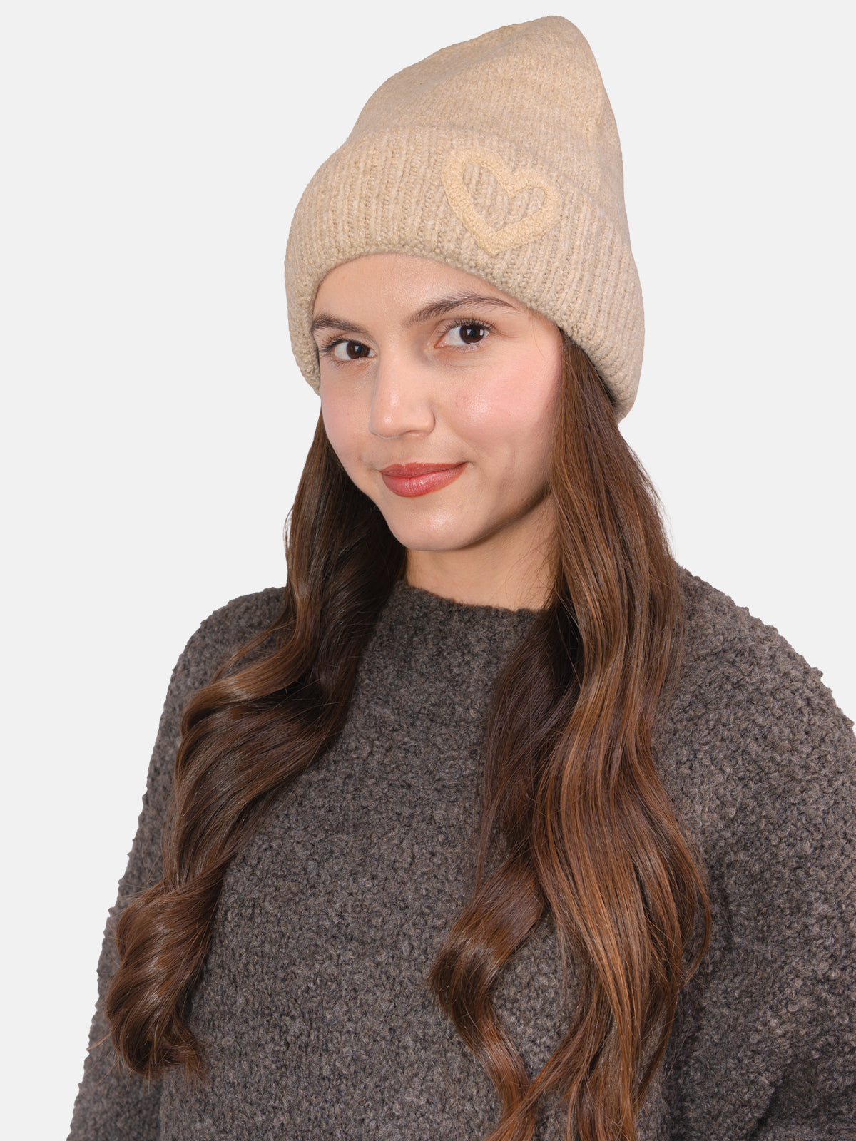 Beanie Mütze mit Herz Siena #Farbe_Beige