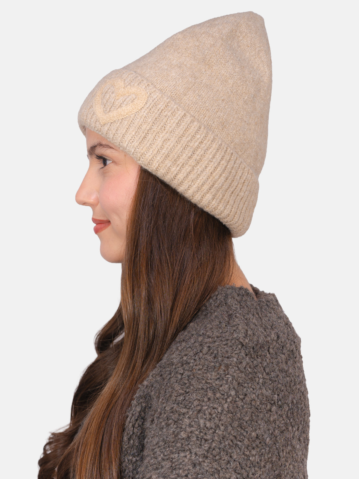 Beanie Mütze mit Herz Siena #Farbe_Beige
