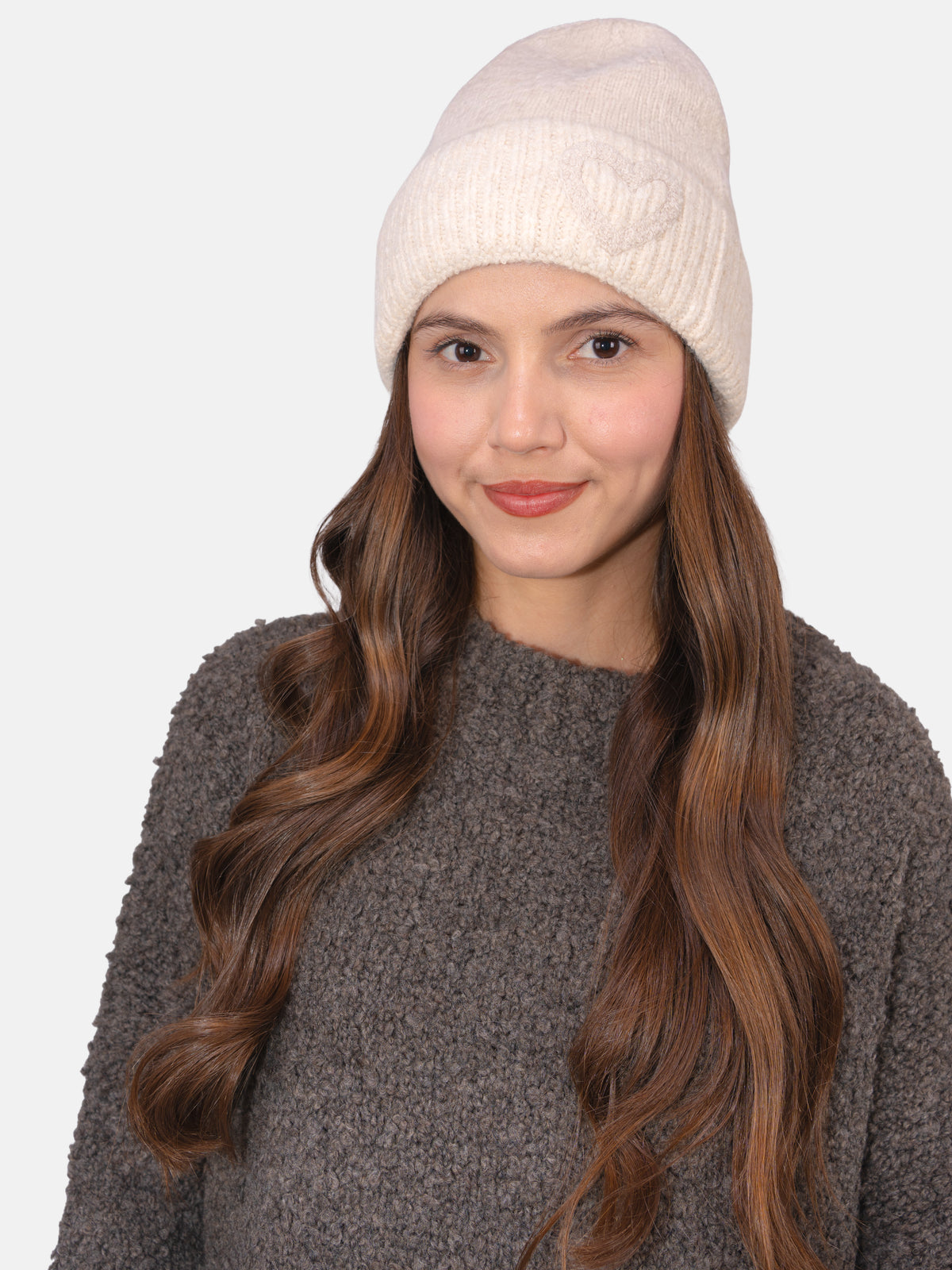 Beanie Mütze mit Herz Siena #Farbe_Creme