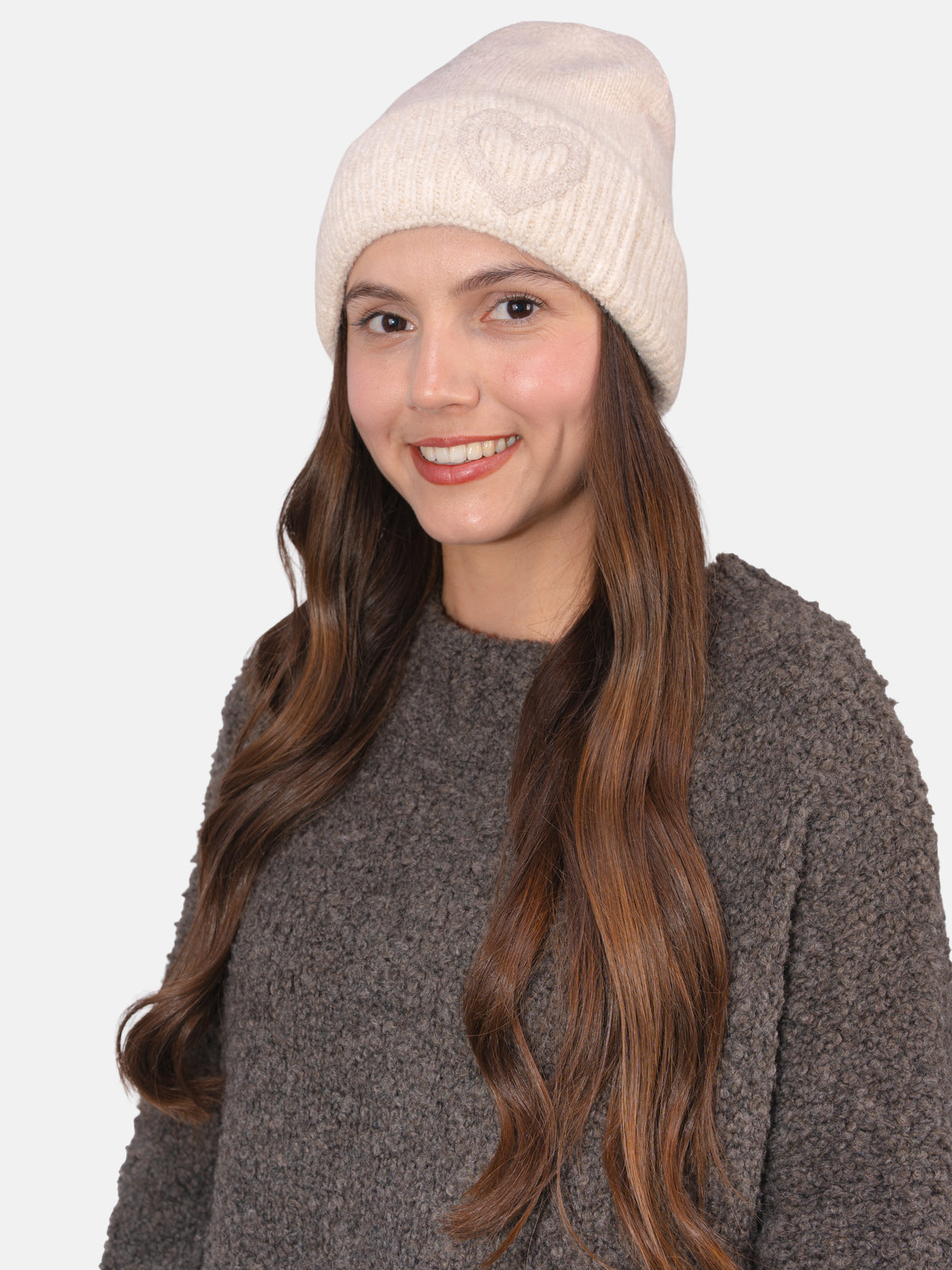 Beanie Mütze mit Herz Siena #Farbe_Creme