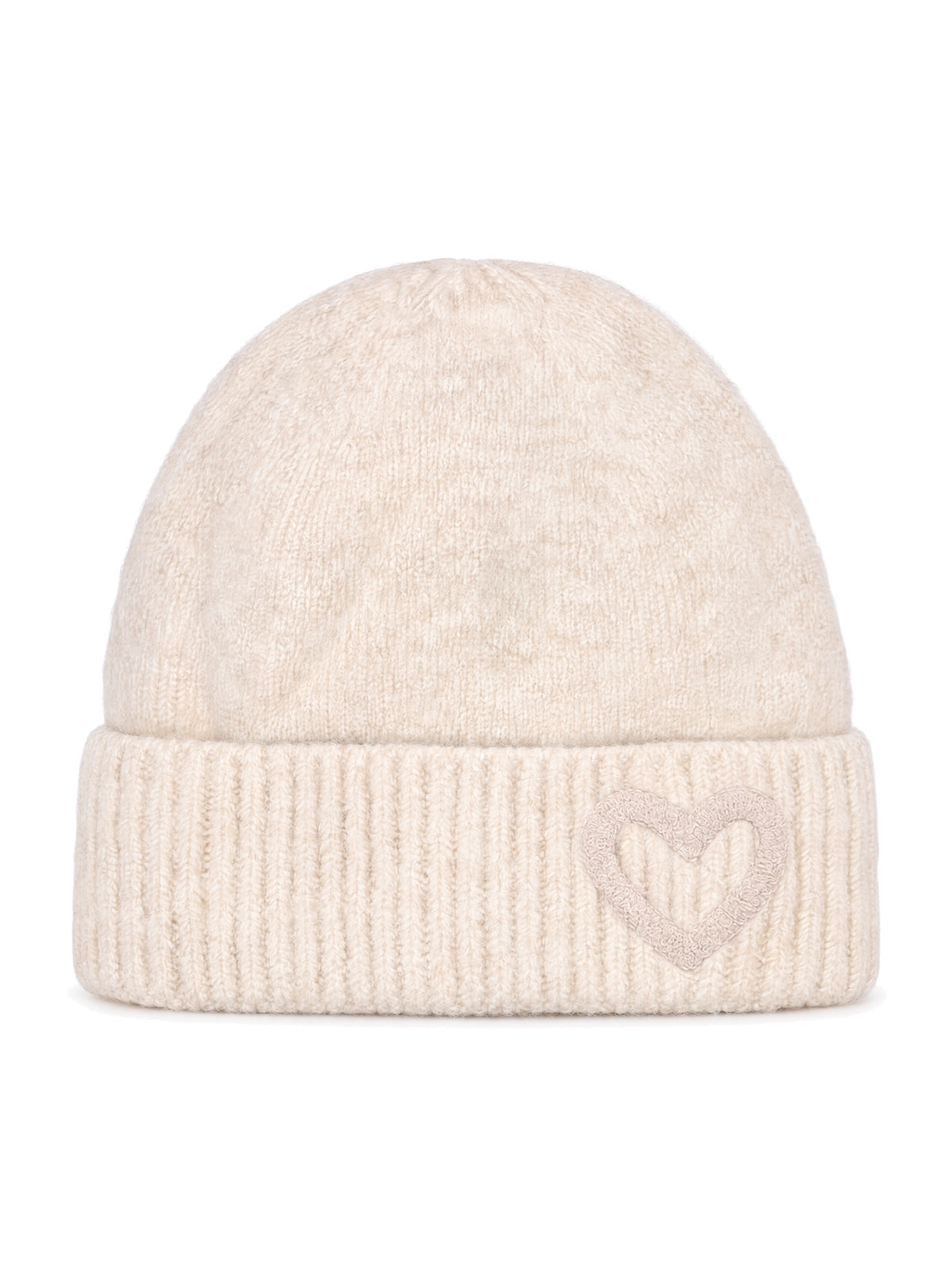 Beanie Mütze mit Herz Siena #Farbe_Creme