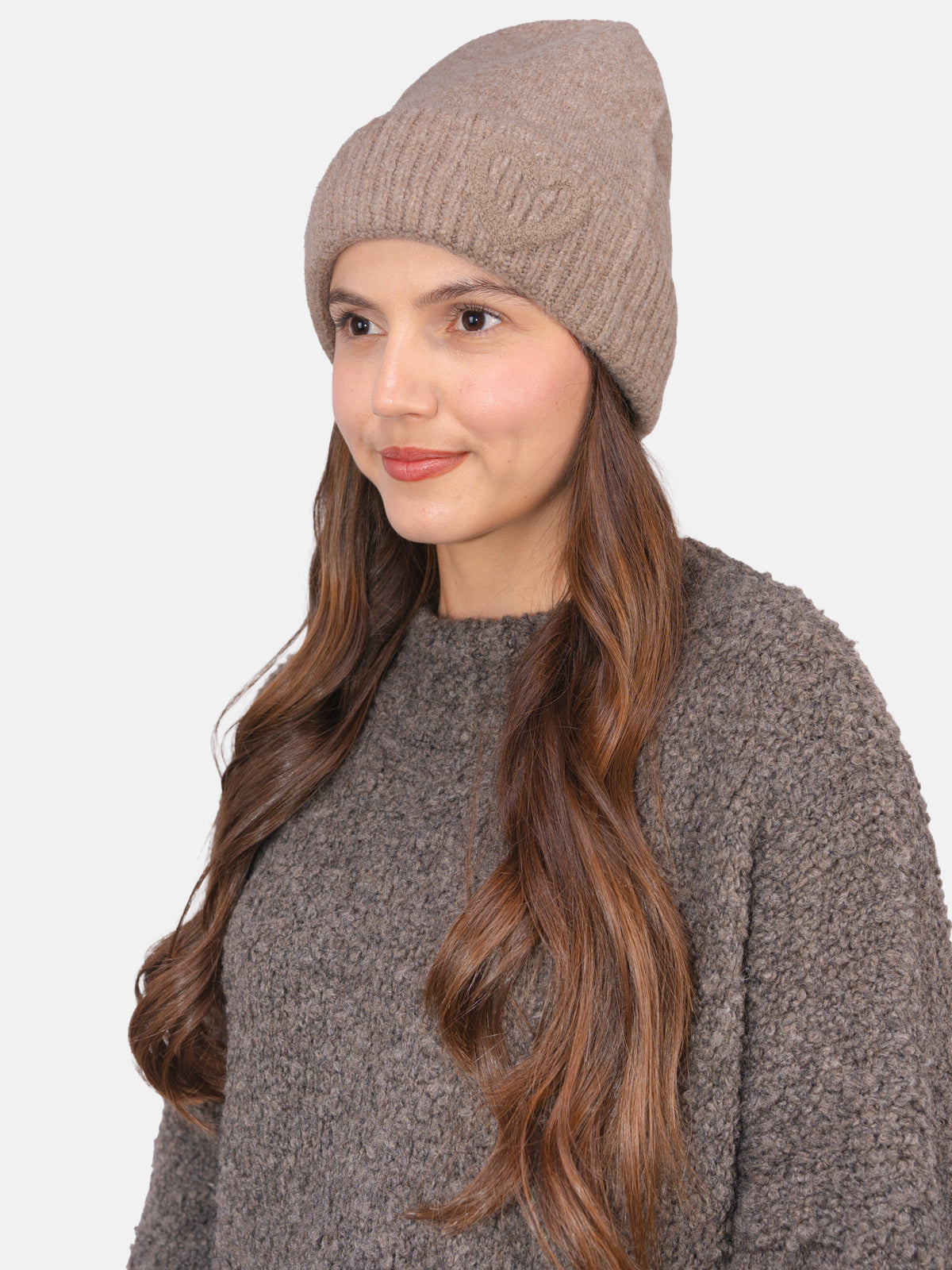 Beanie Mütze mit Herz Siena #Farbe_Taupe
