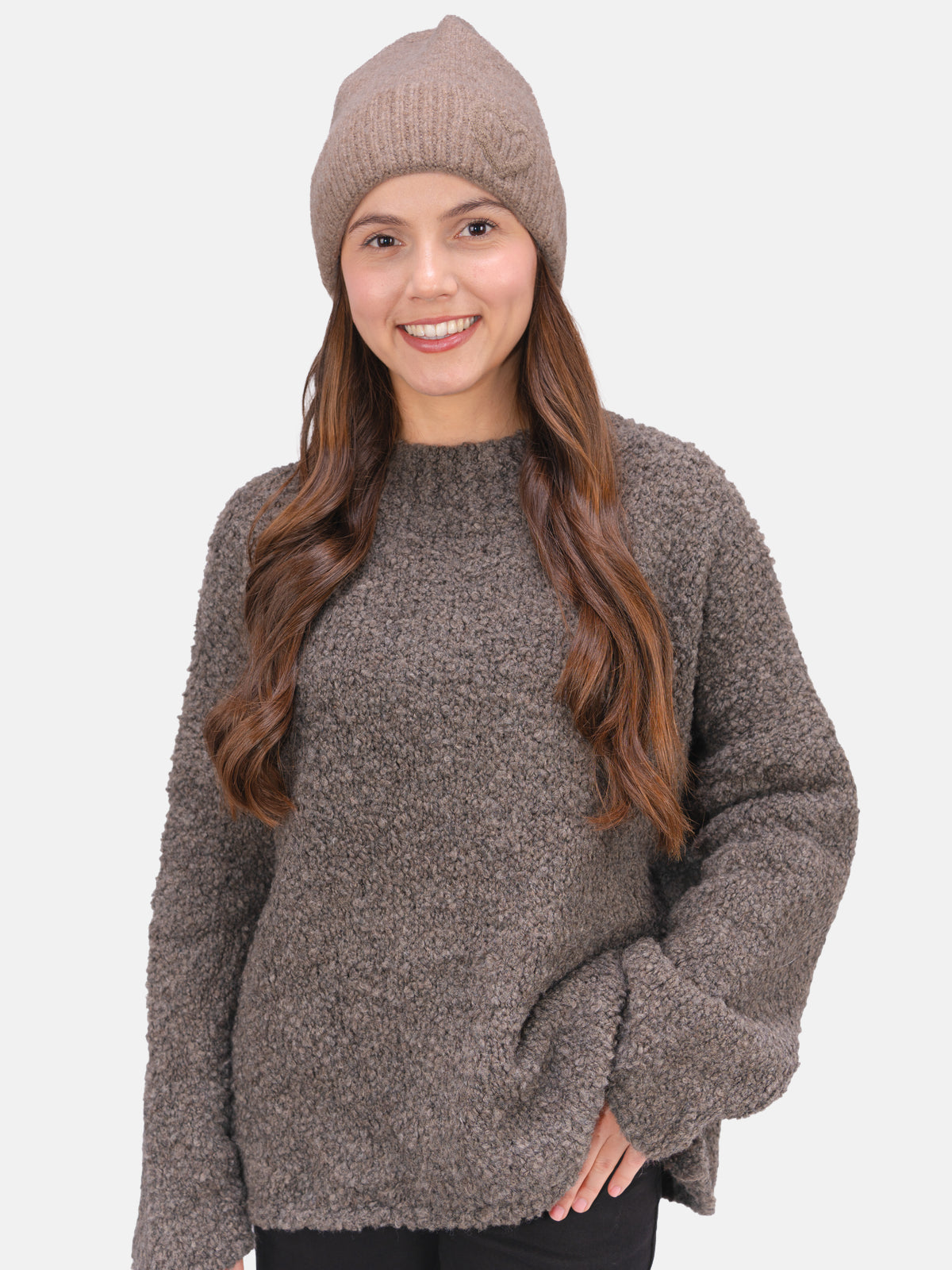 Beanie Mütze mit Herz Siena #Farbe_Taupe