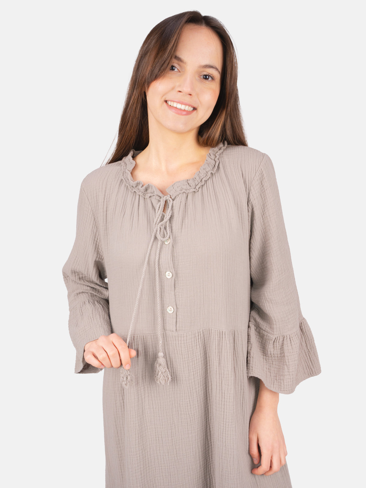 Musselin Boho Maxikleid Amara