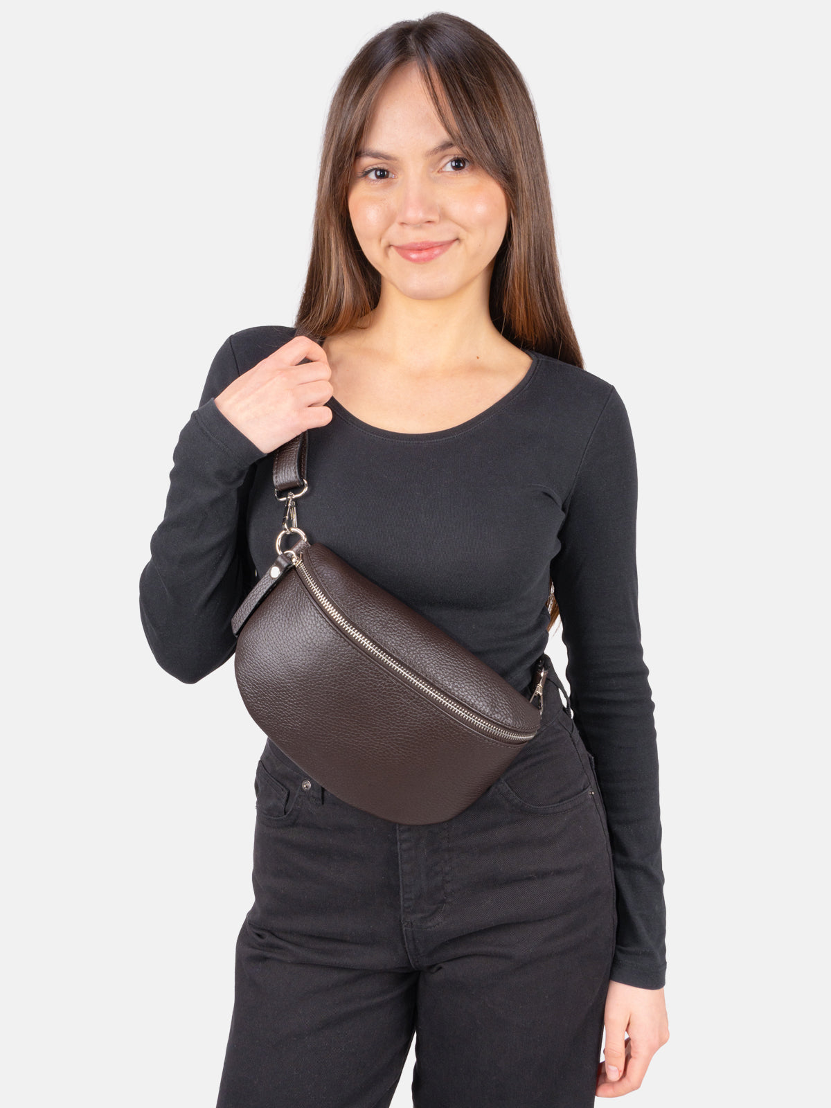 Crossbody Umhängetasche Gr. M aus 100% Leder - Anna