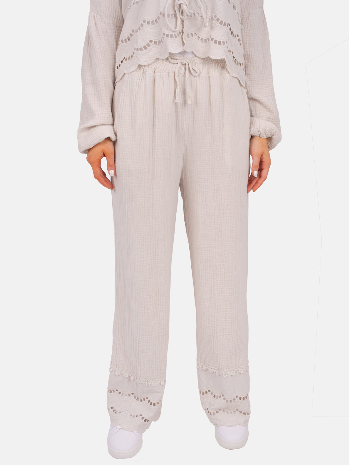 Musselinhose mit Lockstrickerei - Ines