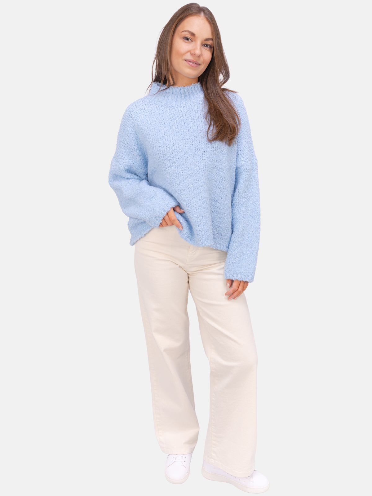 Strick Pullover aus Woll-Mix - Brooklyn in Babyblau #Farbe_Babyblau
