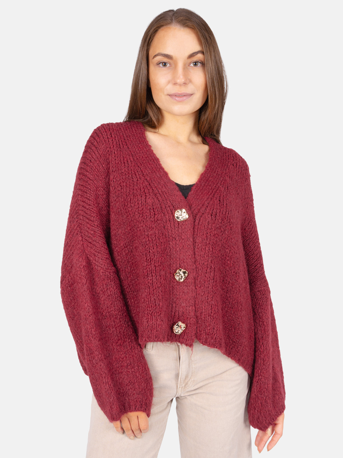Damen Cardigan kurz mit Knopfverschluss - Jojo