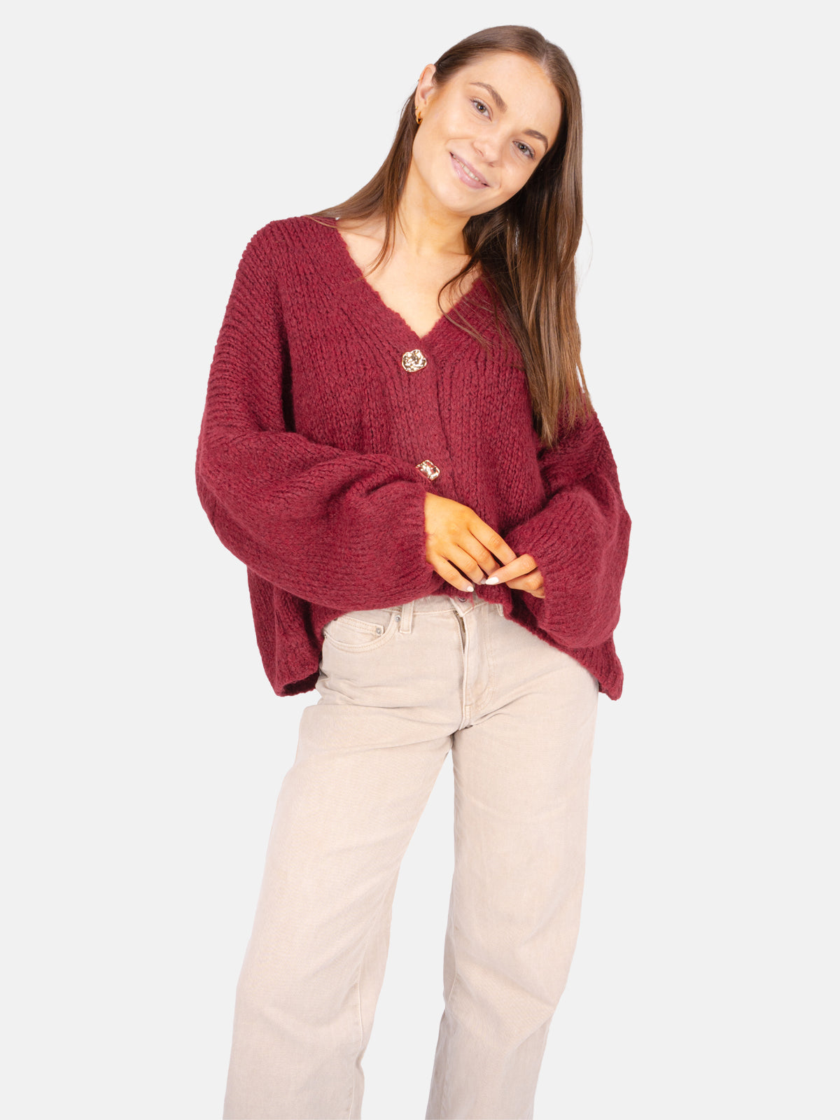 Damen Cardigan kurz mit Knopfverschluss - Jojo