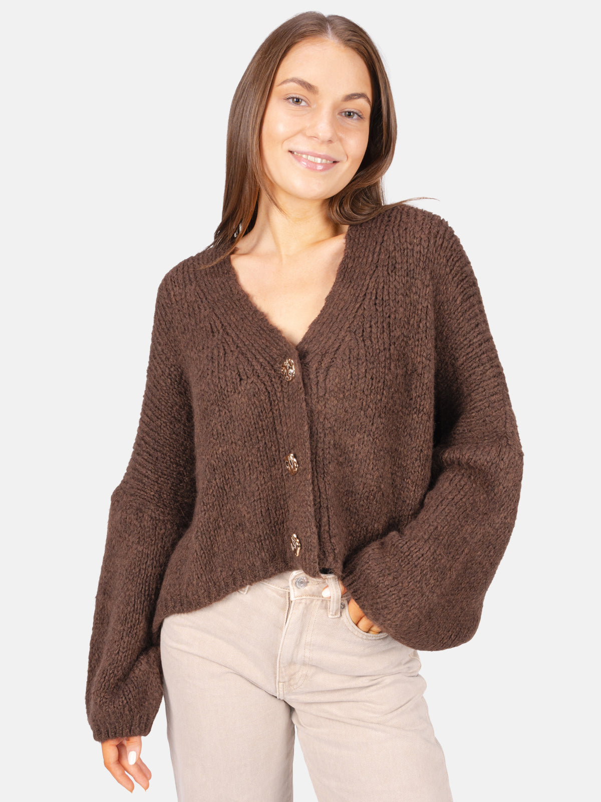 Damen Cardigan kurz mit Knopfverschluss - Jojo