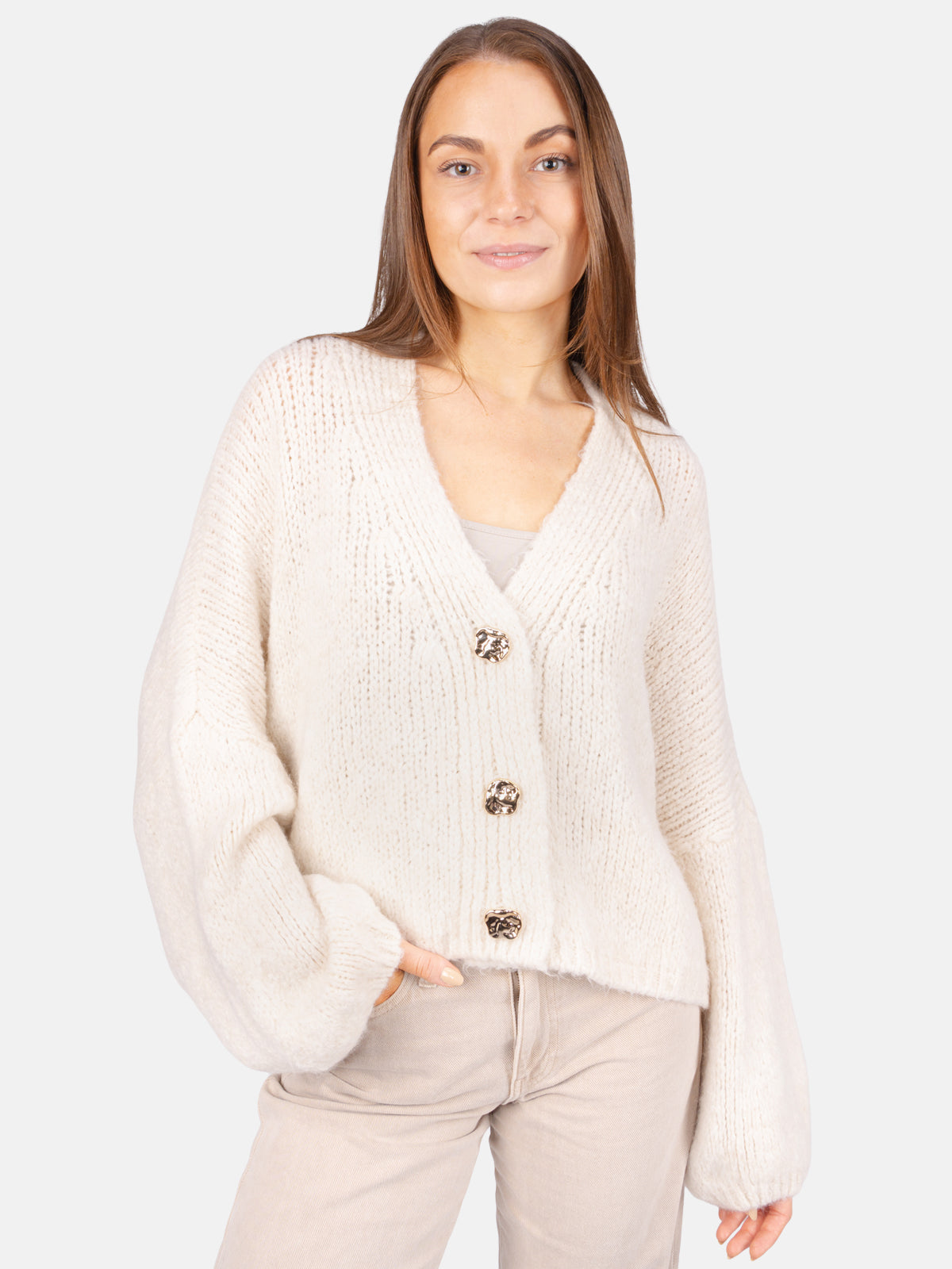 Damen Cardigan kurz mit Knopfverschluss - Jojo