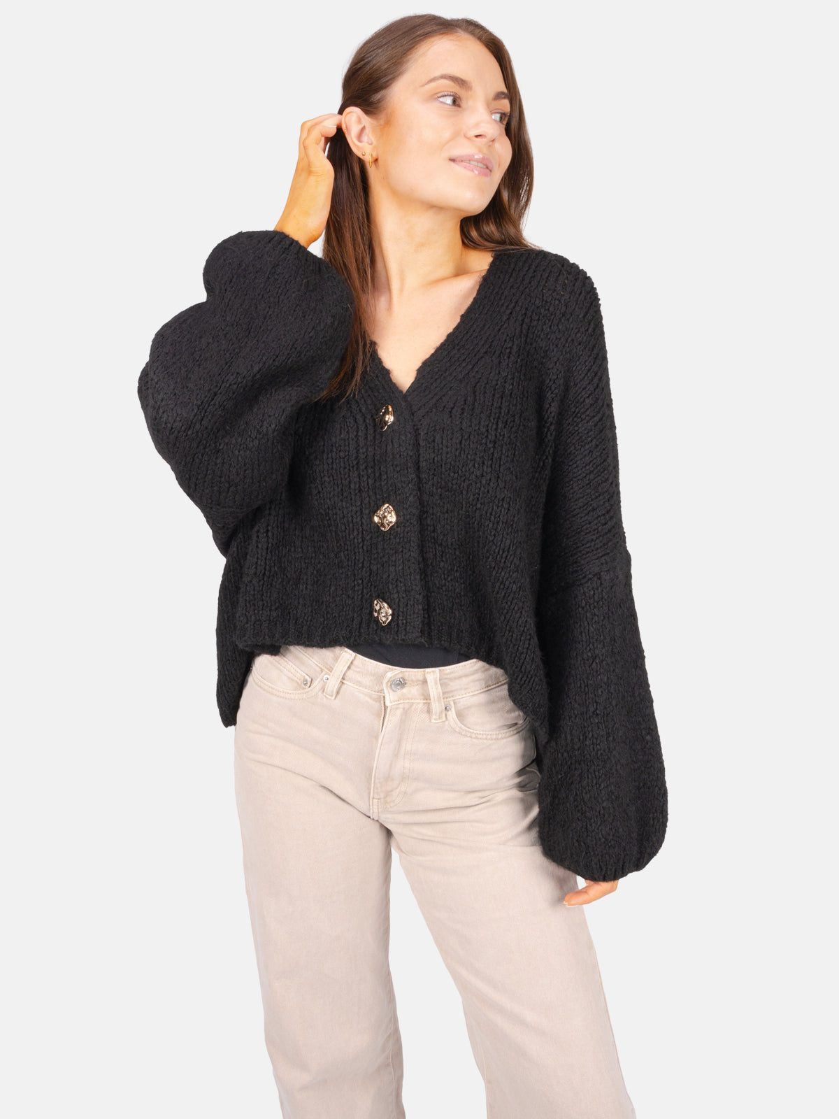 Damen Cardigan kurz mit Knopfverschluss - Jojo