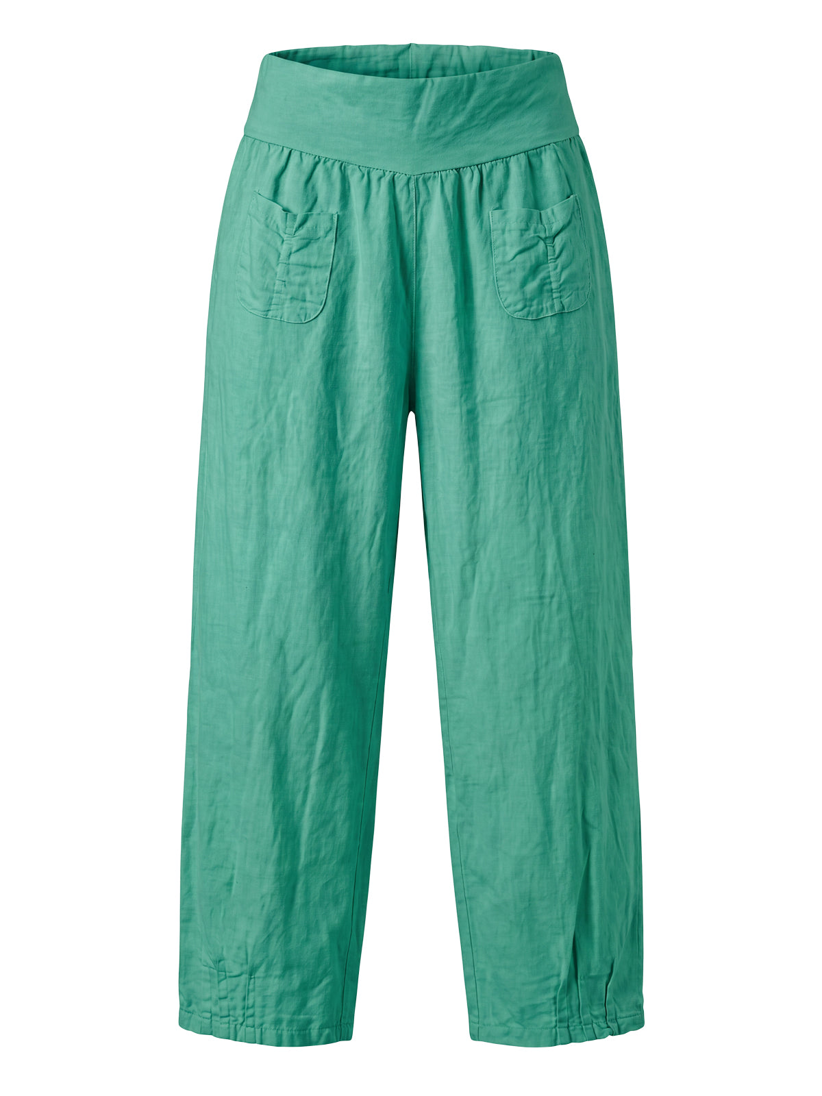 Lockere Damen Leinenhose - smaragdgrün - Clara