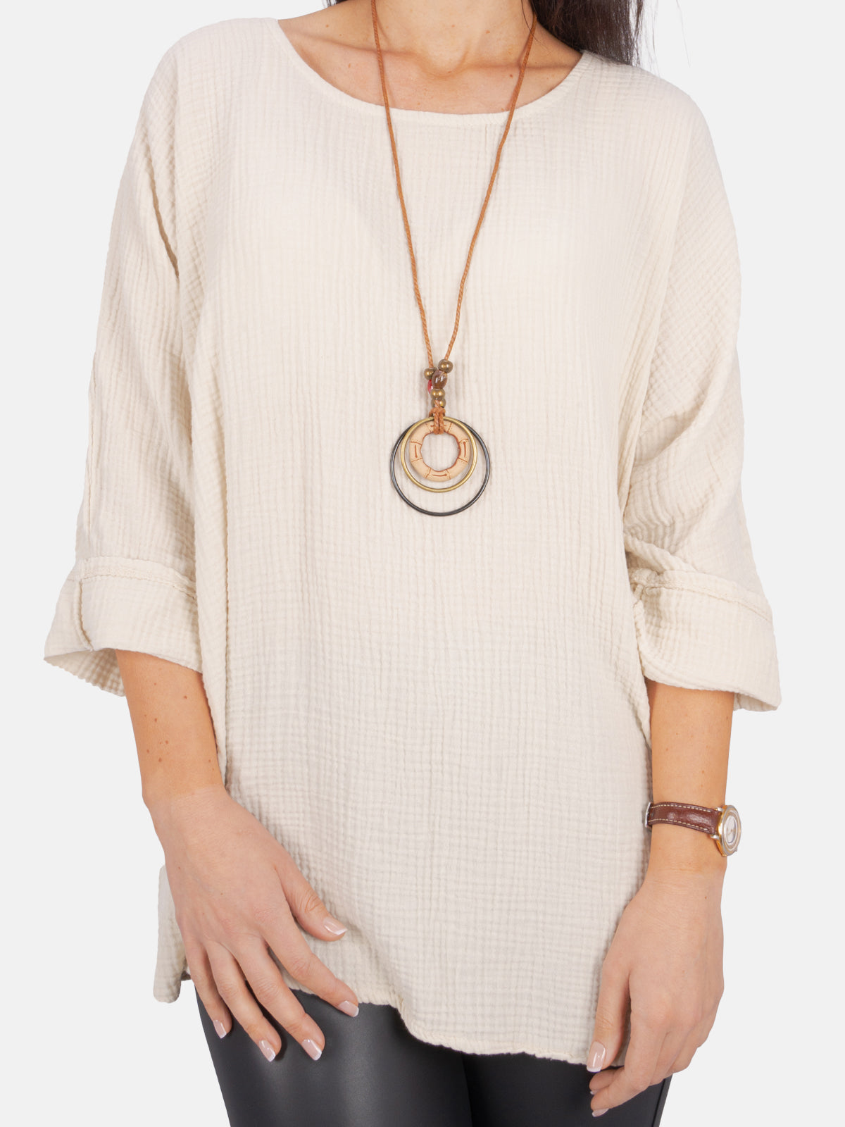 Musselin Bluse mit Kette - Valentina