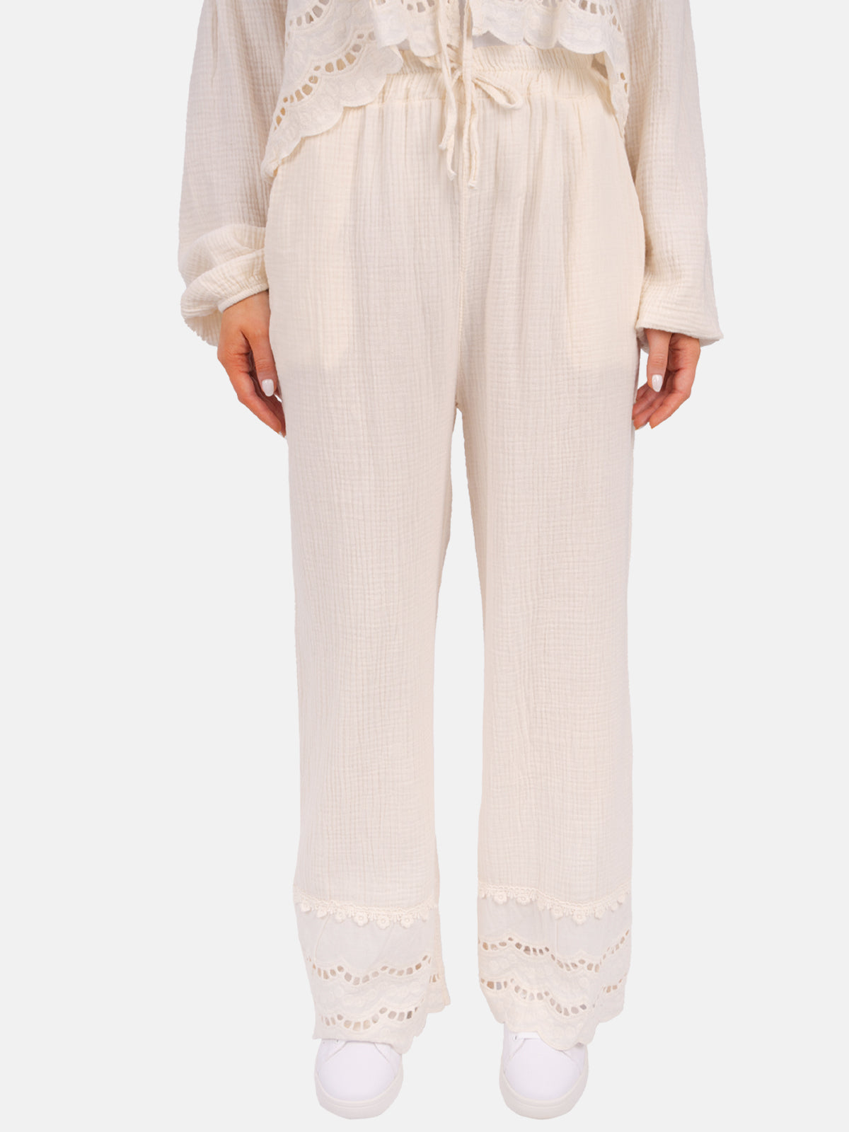 Musselinhose mit Lockstrickerei - Ines