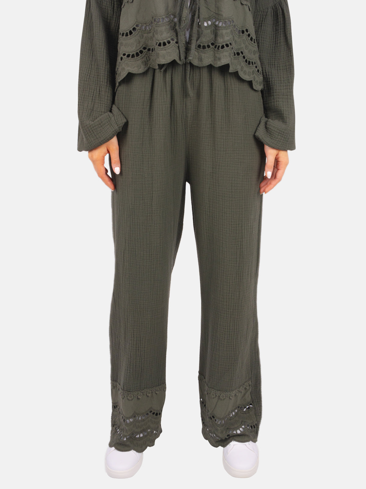 Musselinhose mit Lockstrickerei - Ines