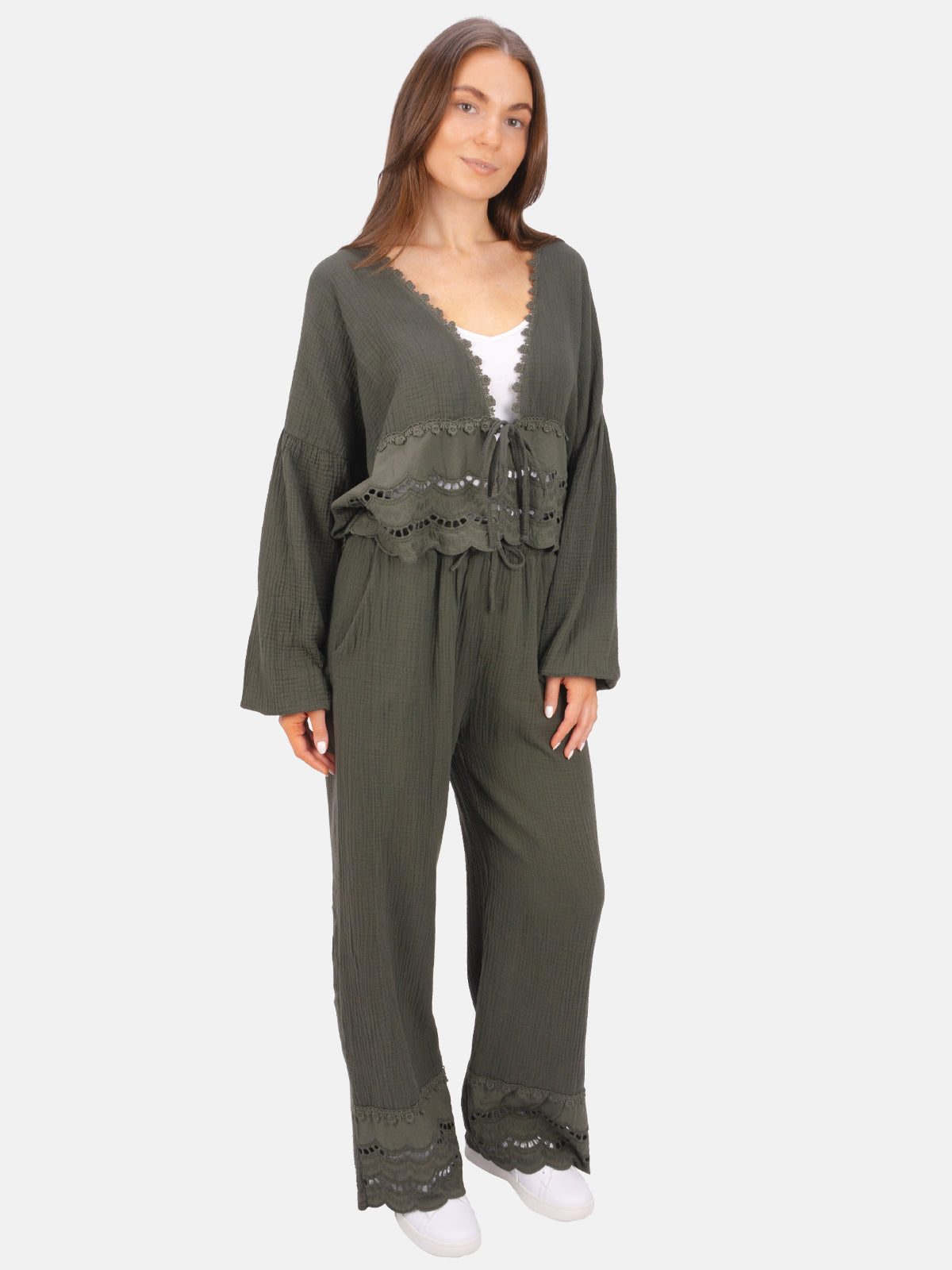 Musselinhose mit Lockstrickerei - Ines