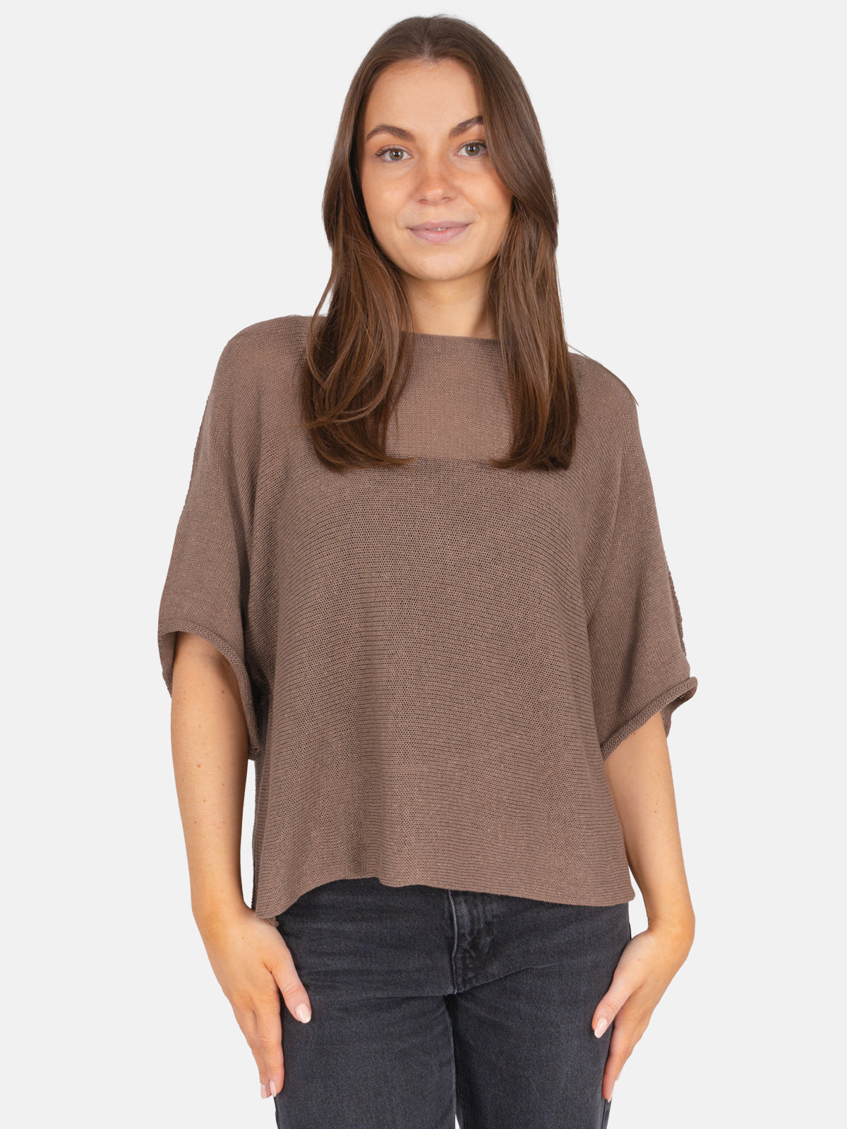 Dünner Lochstrick Pullover/ T-Shirt - Fleur