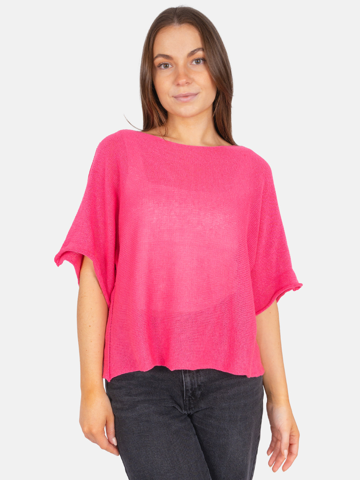 Dünner Lochstrick Pullover/ T-Shirt - Fleur
