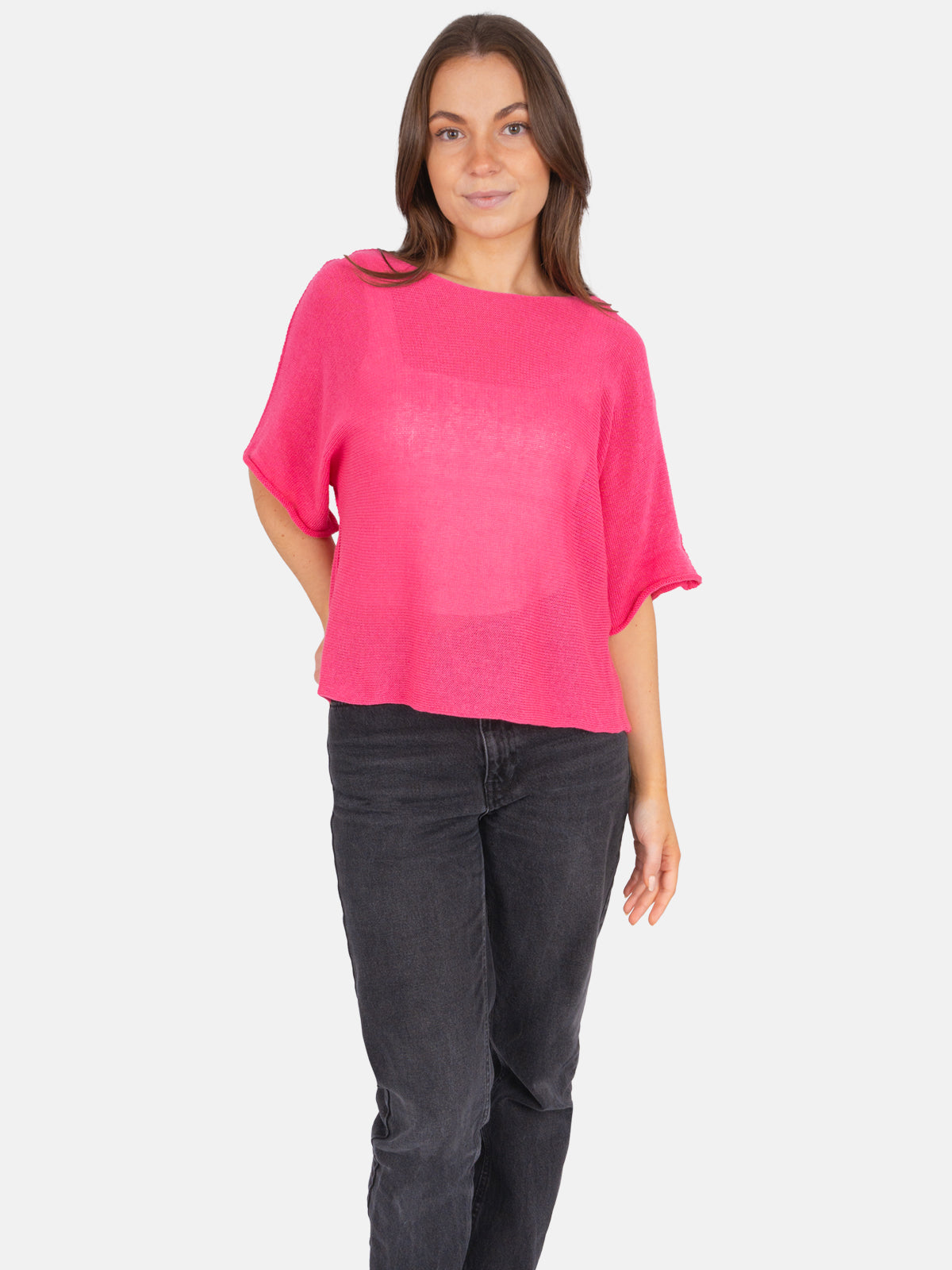 Dünner Lochstrick Pullover/ T-Shirt - Fleur