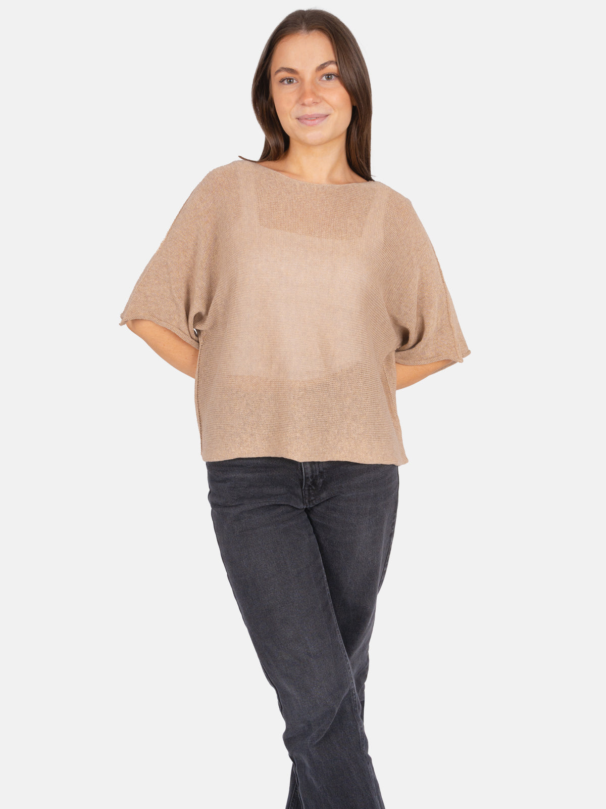 Dünner Lochstrick Pullover/ T-Shirt - Fleur