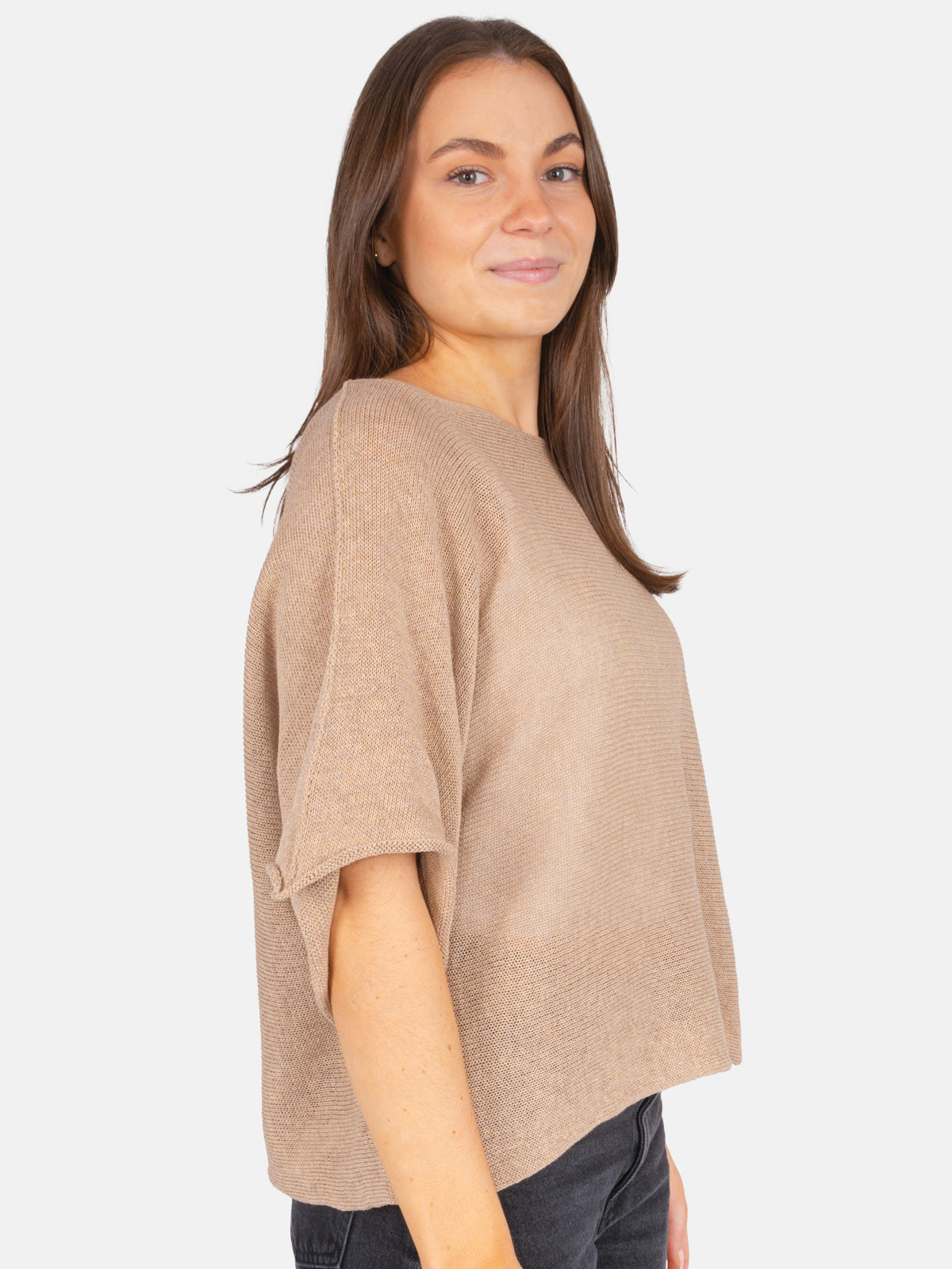 Dünner Lochstrick Pullover/ T-Shirt - Fleur