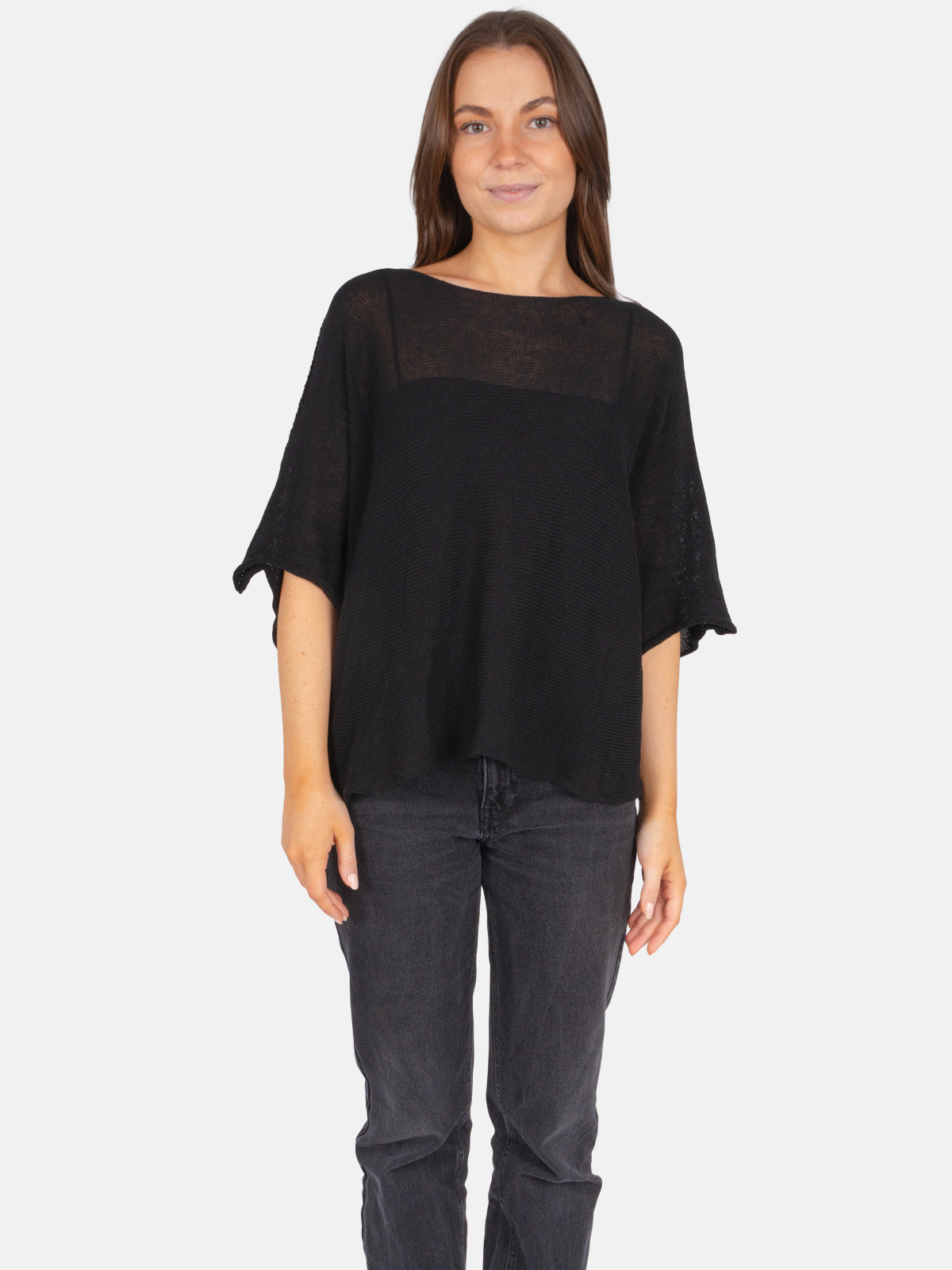 Dünner Lochstrick Pullover/ T-Shirt - Fleur