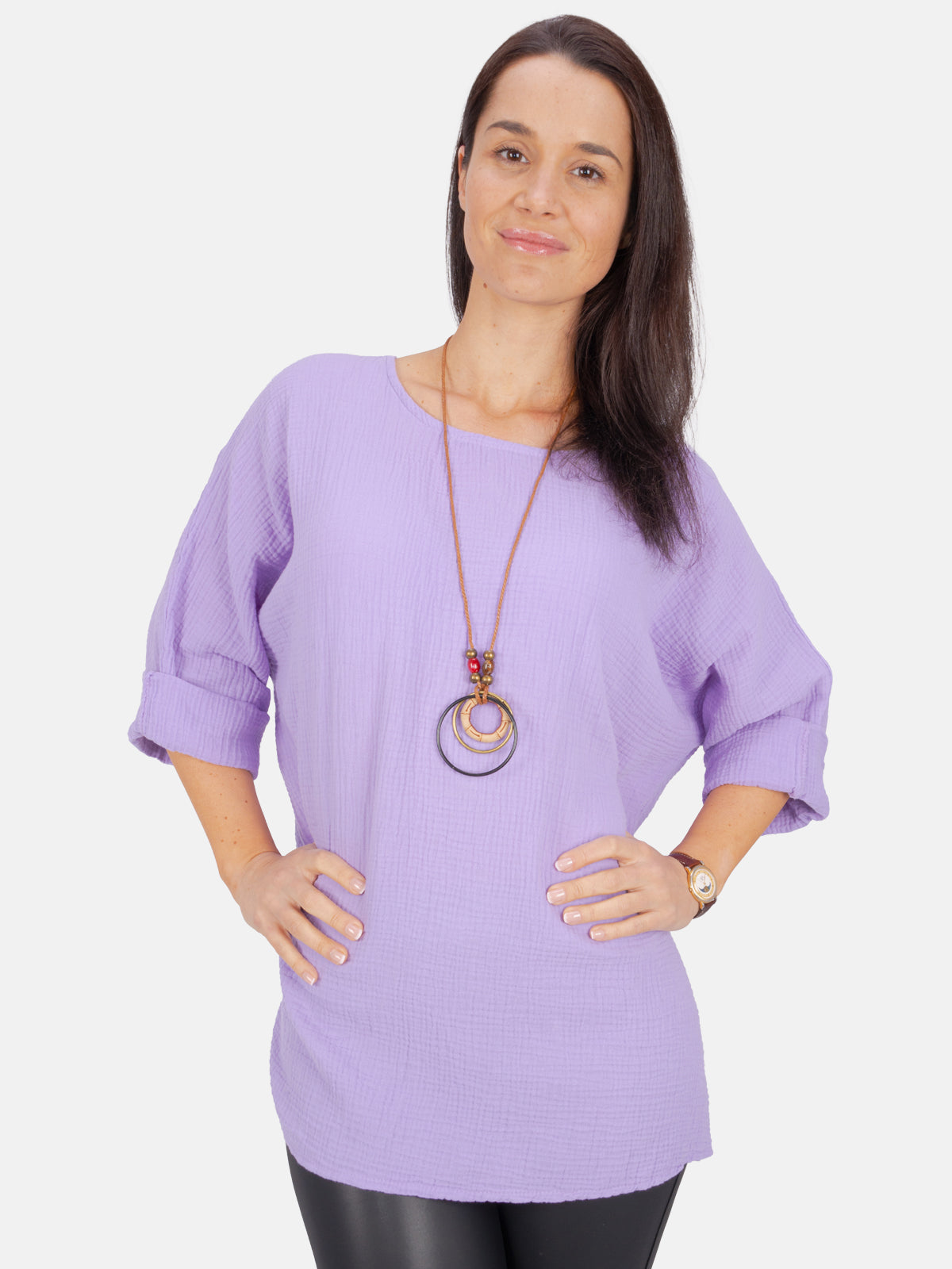 Musselin Bluse mit Kette - Valentina