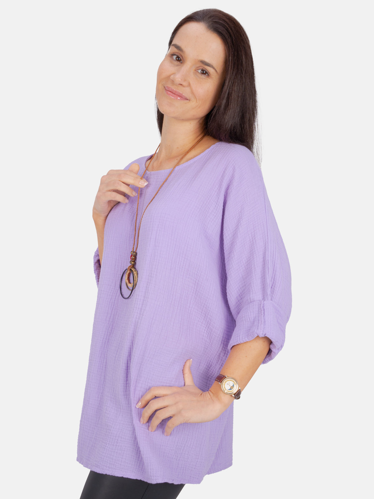 Musselin Bluse mit Kette - Valentina