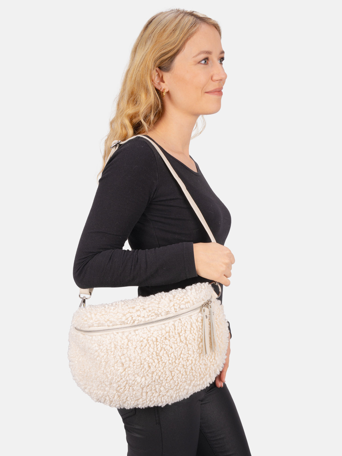 Stofftasche Crossbody Bag Size L - creme - Fluffy
