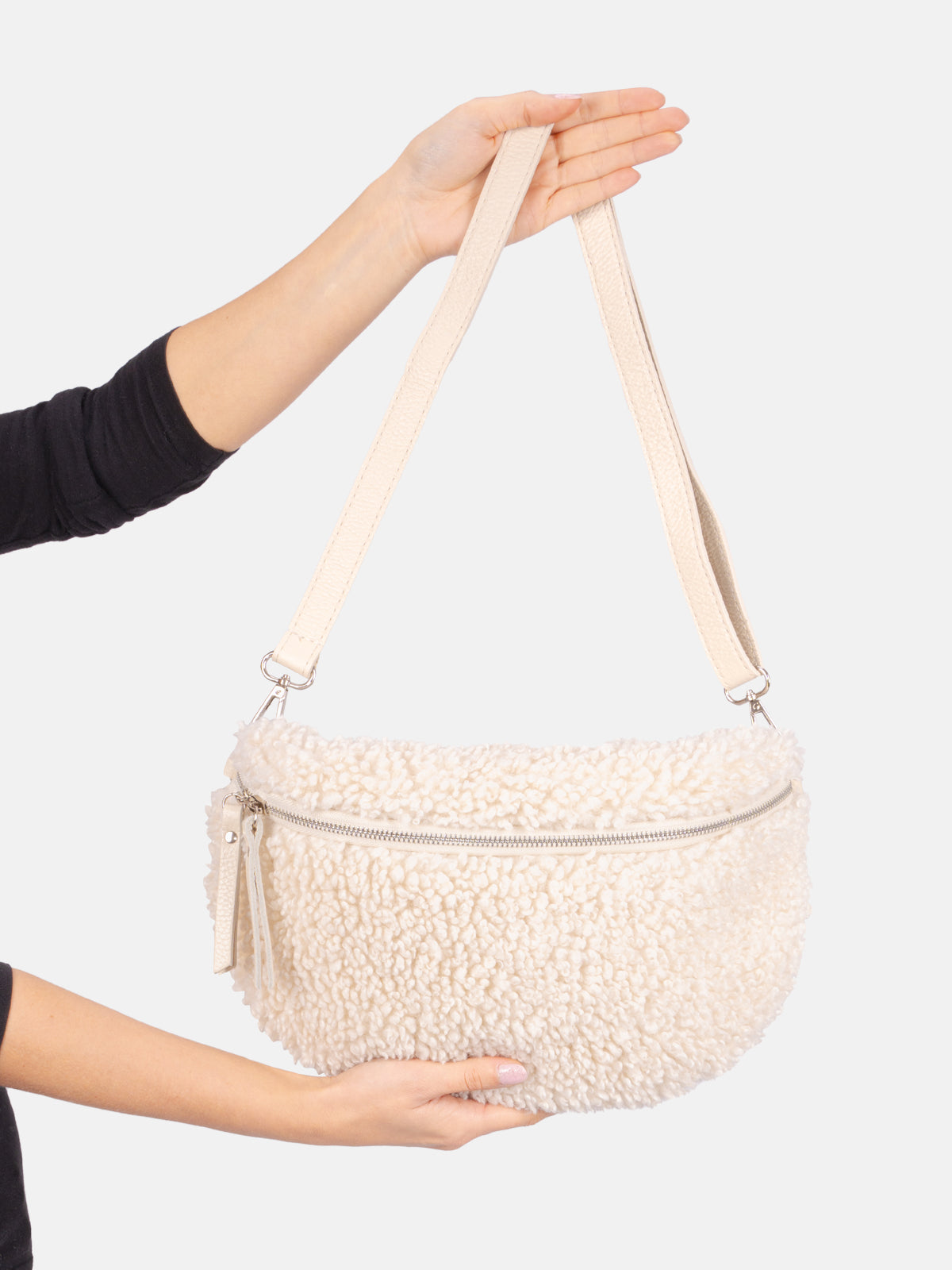 Stofftasche Crossbody Bag Size L - creme - Fluffy