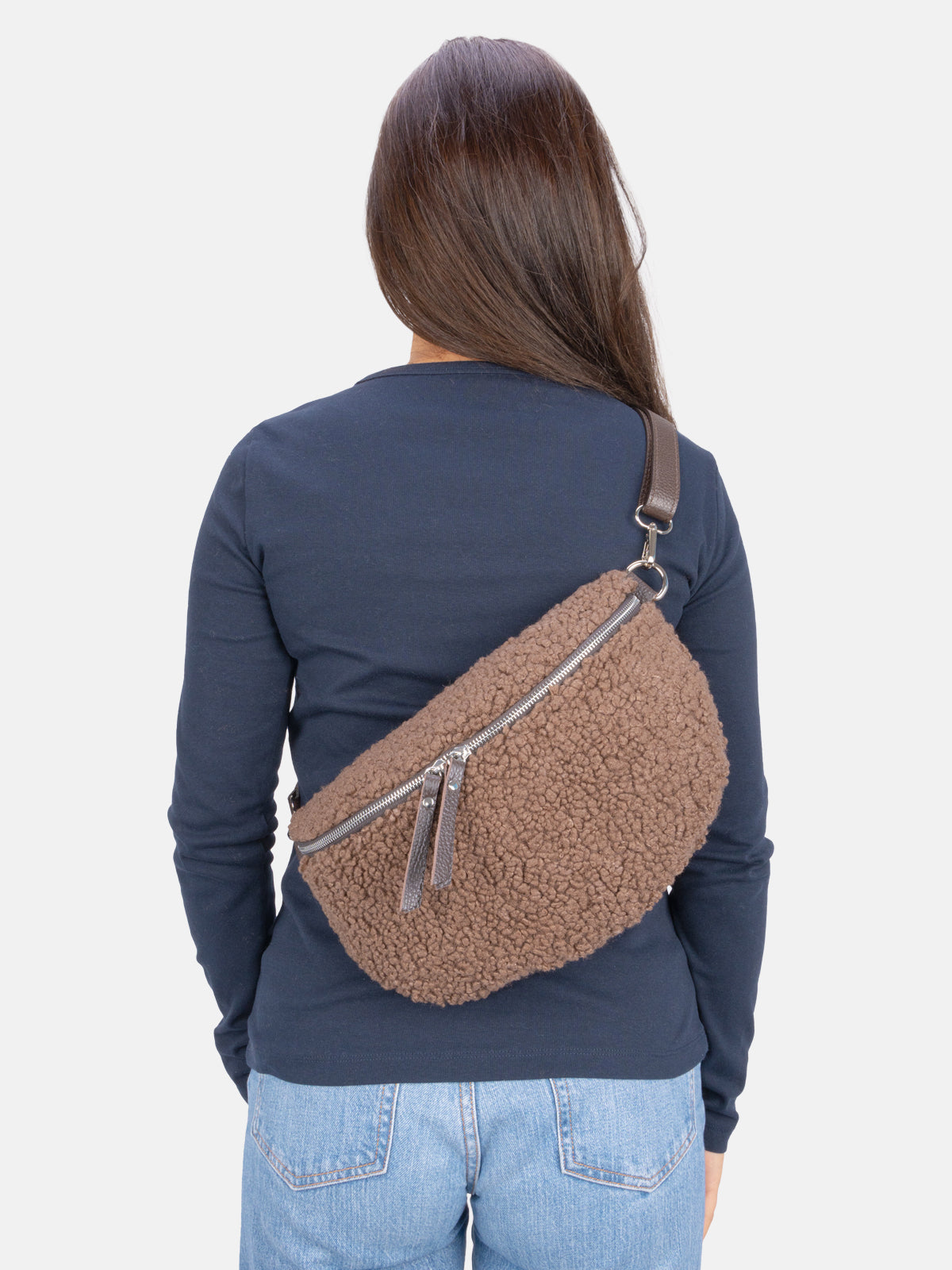 Stofftasche Crossbody Bag Size L - schoko - Fluffy