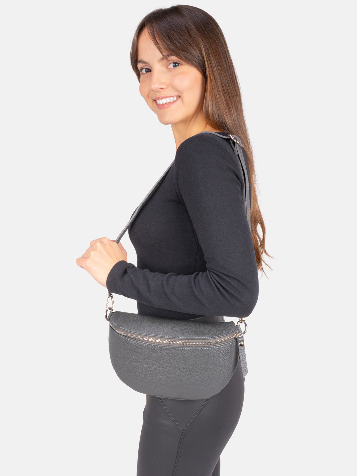 Crossbody Umhängetasche Gr. M aus 100% Leder - Anna