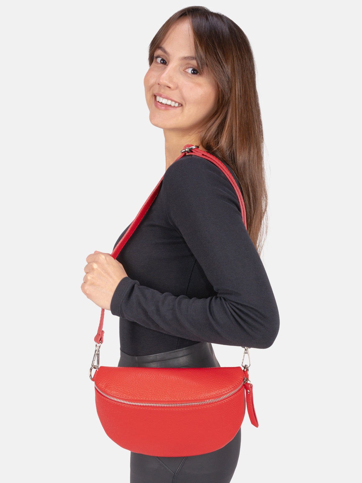 Crossbody Umhängetasche Gr. M aus 100% Leder - Anna