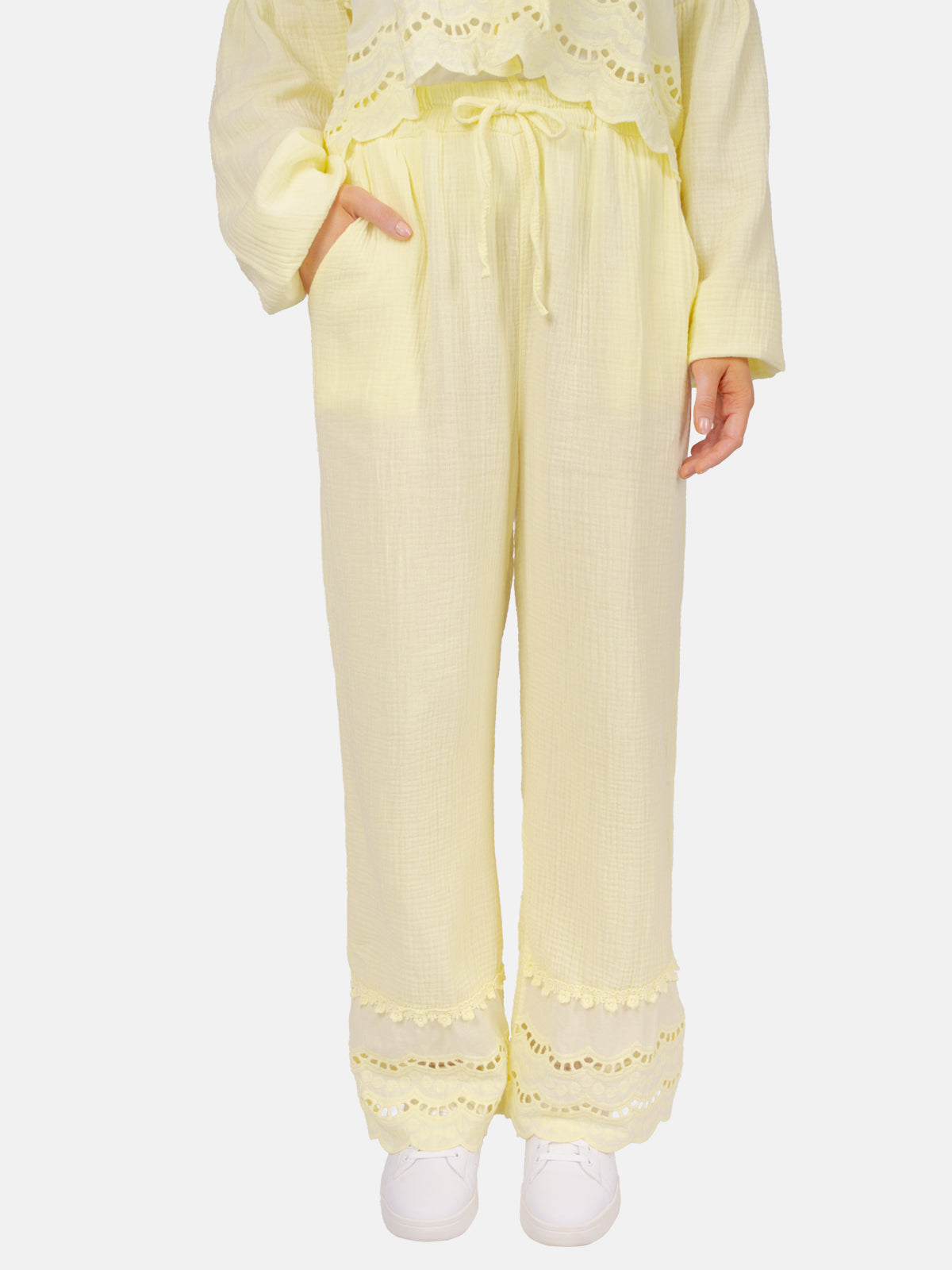 Musselinhose mit Lockstrickerei - Ines