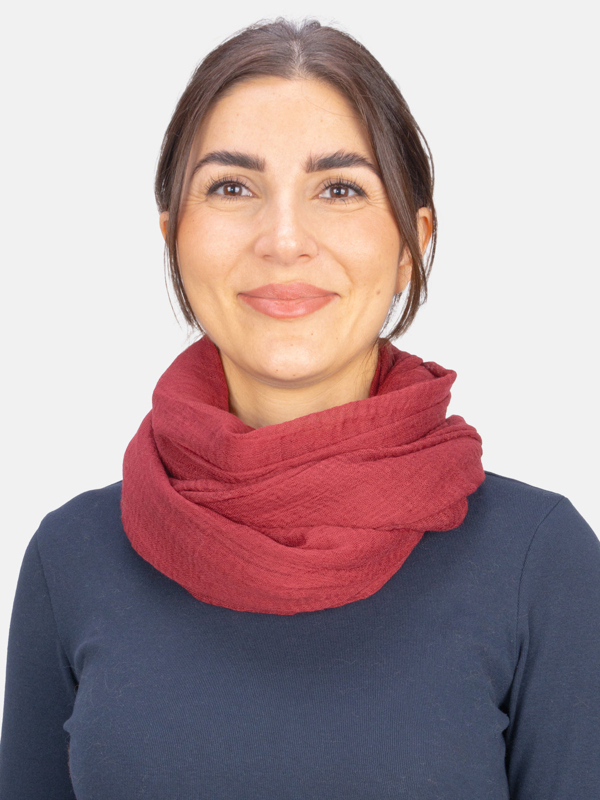 Schal gewellt, dünn & leicht - bordeaux - Isabella