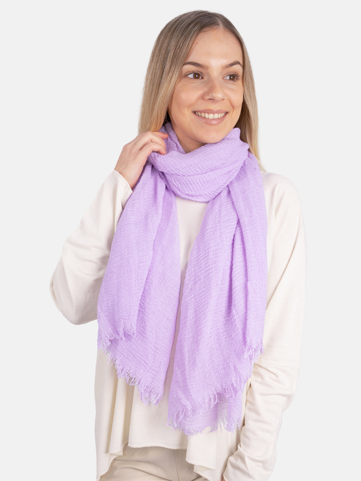 Schal gewellt, dünn & leicht - flieder - Isabella