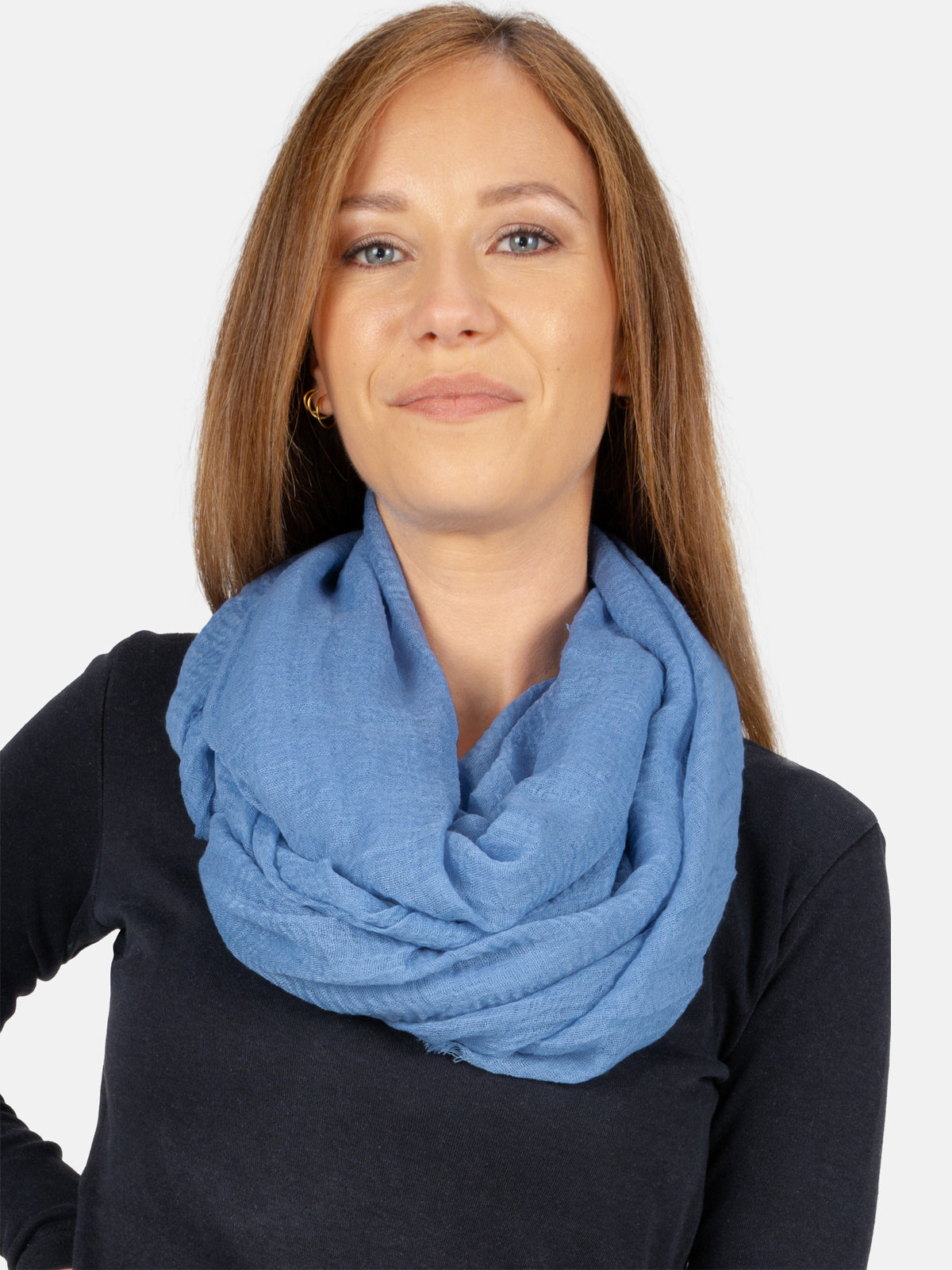 Schal gewellt, dünn & leicht - jeansblau - Isabella