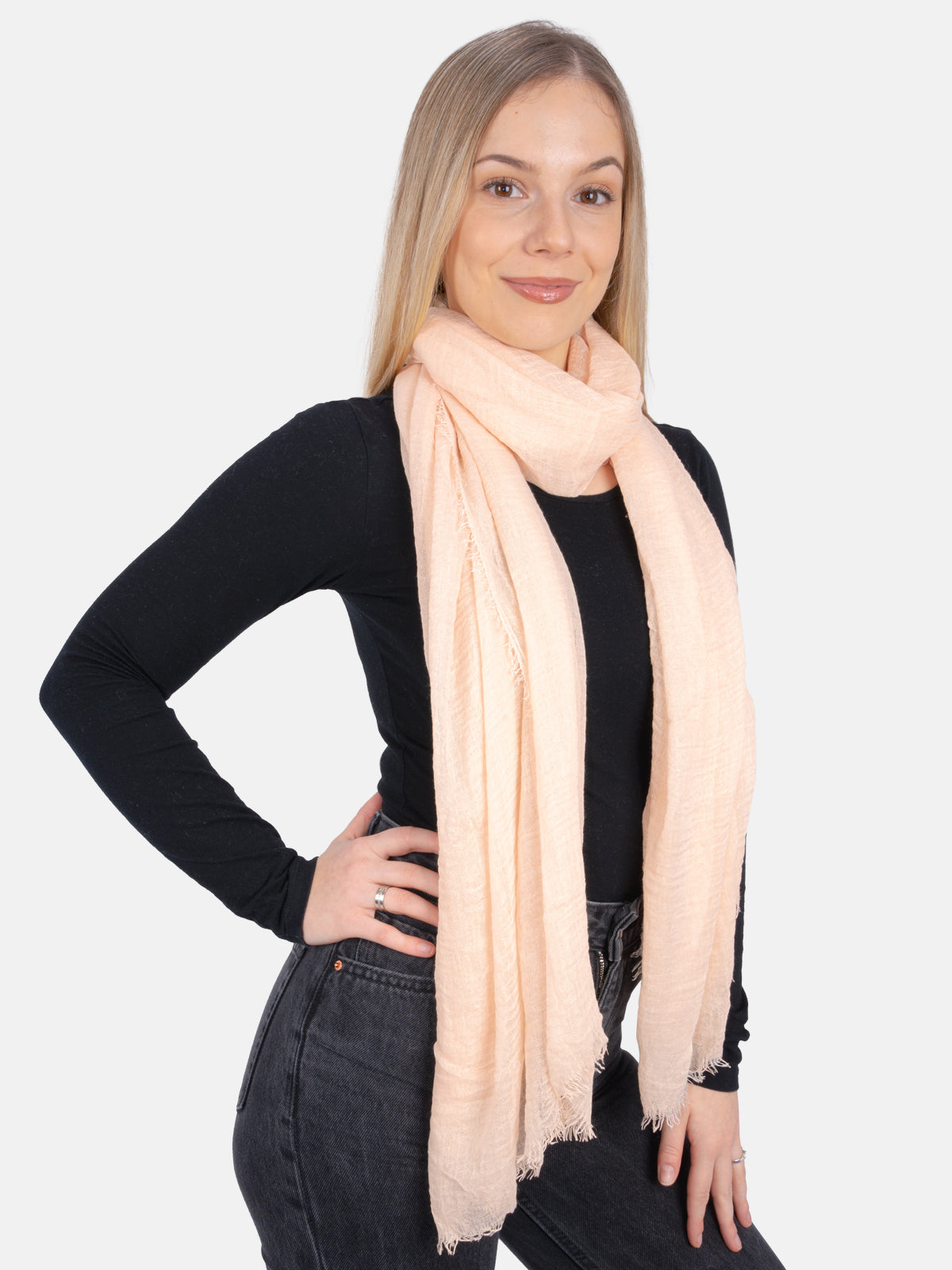 Schal gewellt, dünn & leicht - light apricot - Isabella