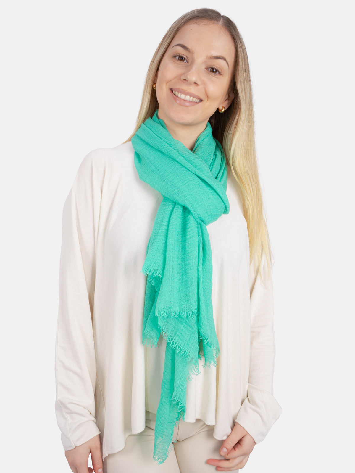 Schal gewellt, dünn & leicht - seegrün - Isabella