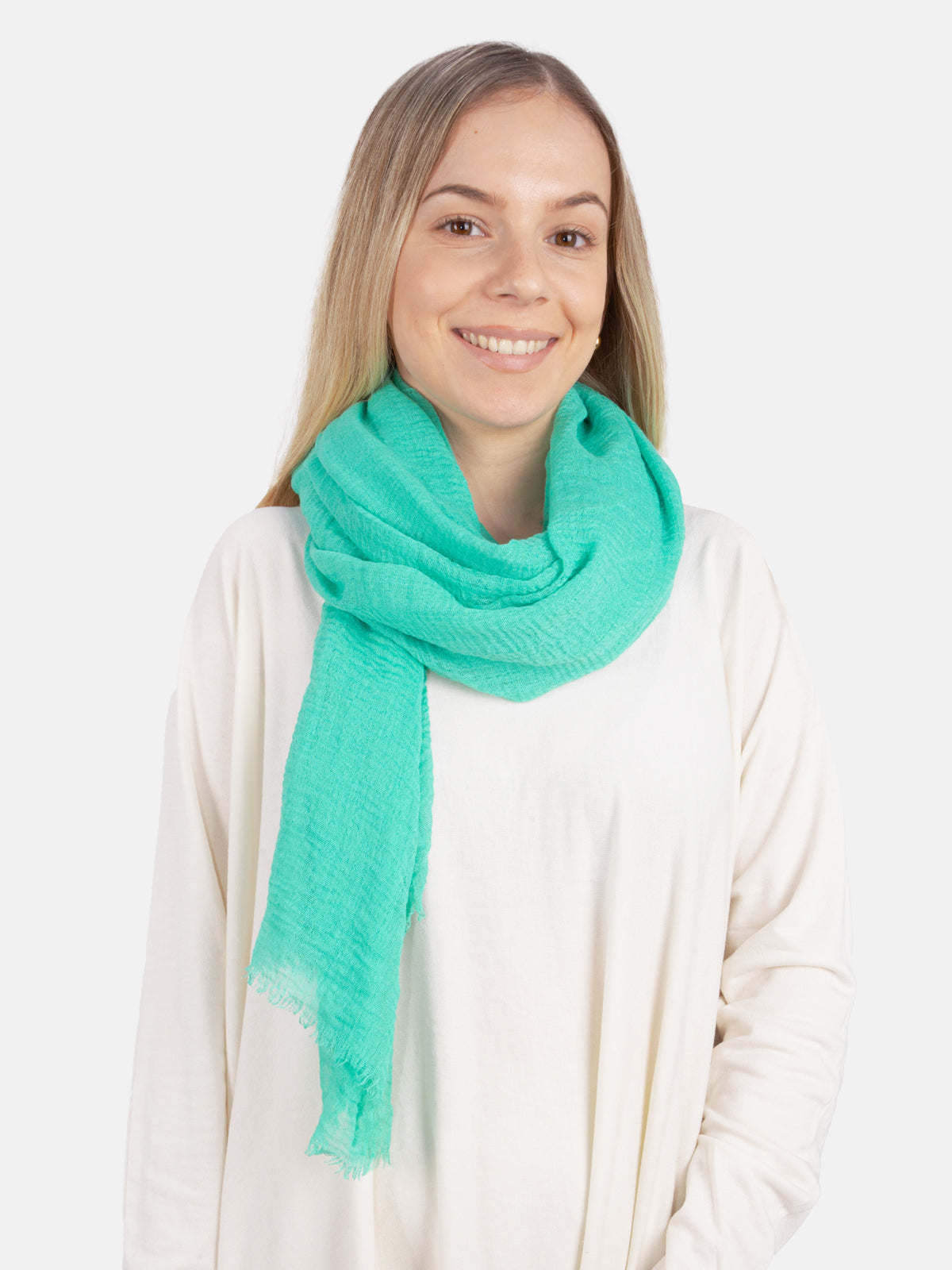 Schal gewellt, dünn & leicht - seegrün - Isabella