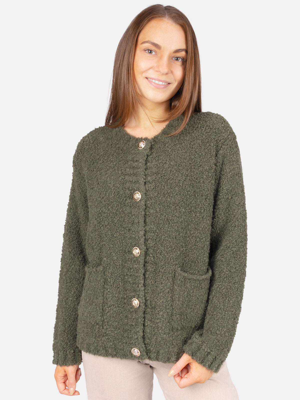 Damen Strickjacke mit Knopfverschluss Jana